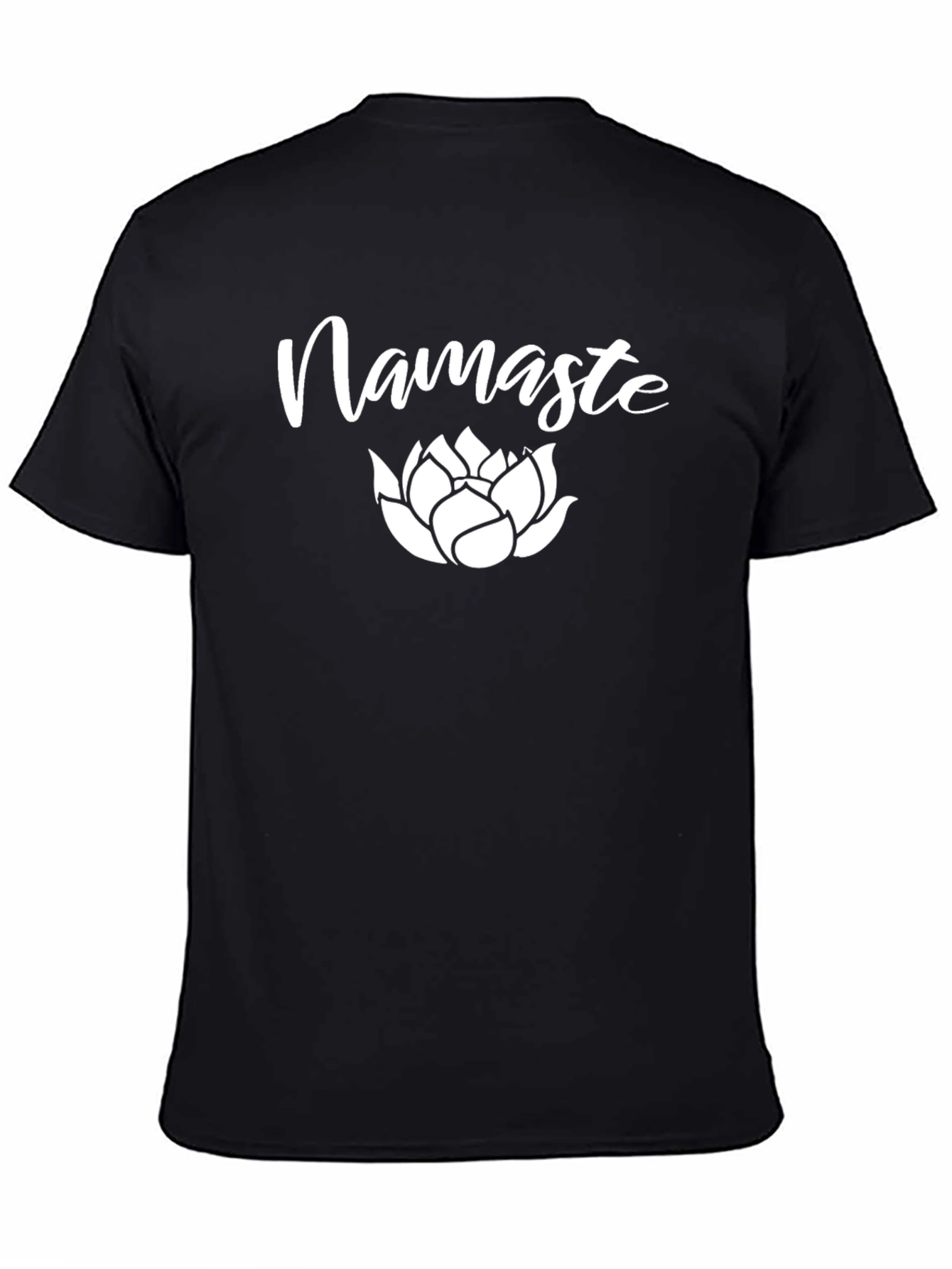 Black Namaste Lotus Black Graphic T-Shirt view 4