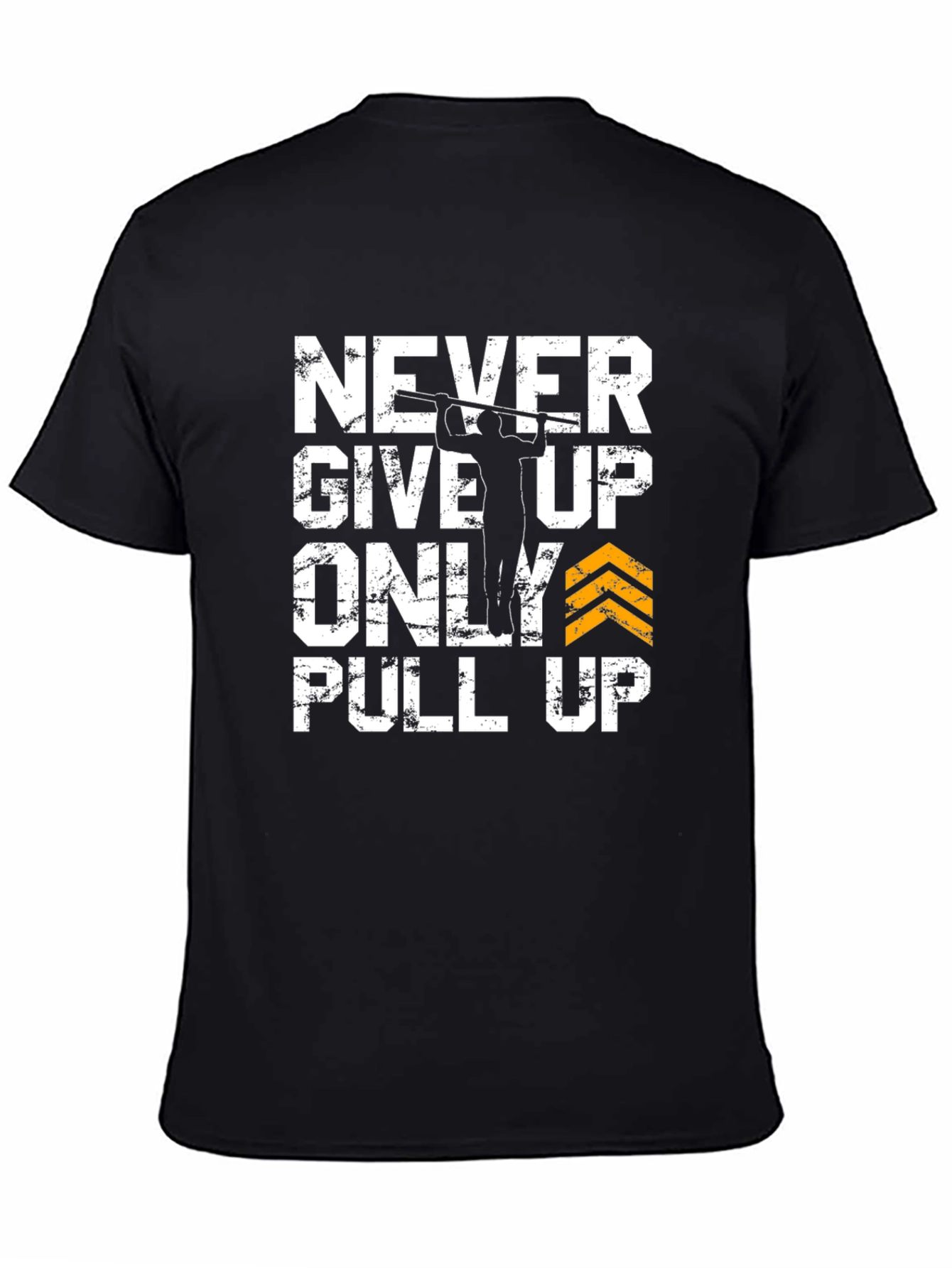 Black Never Give Up Pull Up Graphic Tee view 4