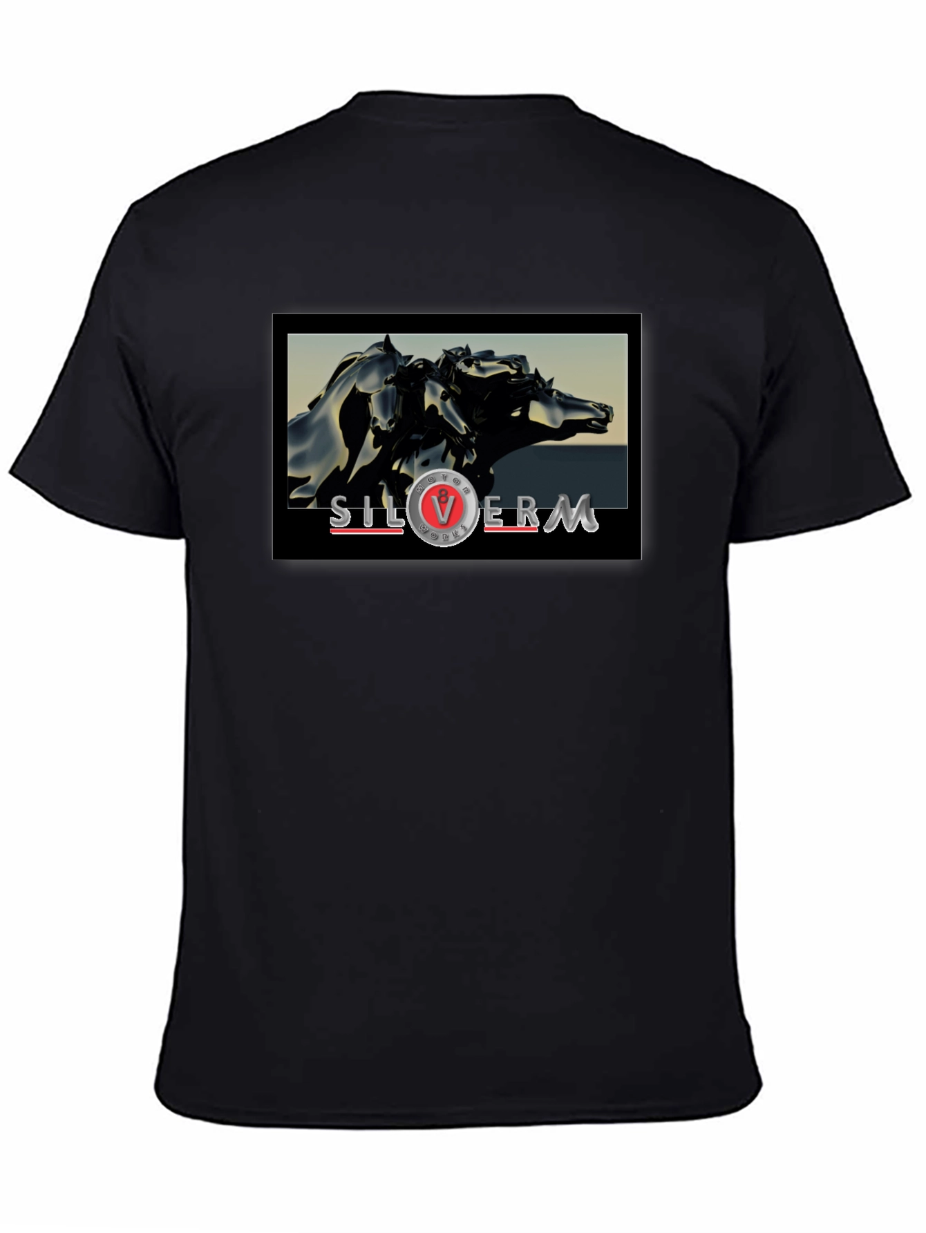 Black SilverM Horse T-Shirt - Bold Graphic Tee view 4