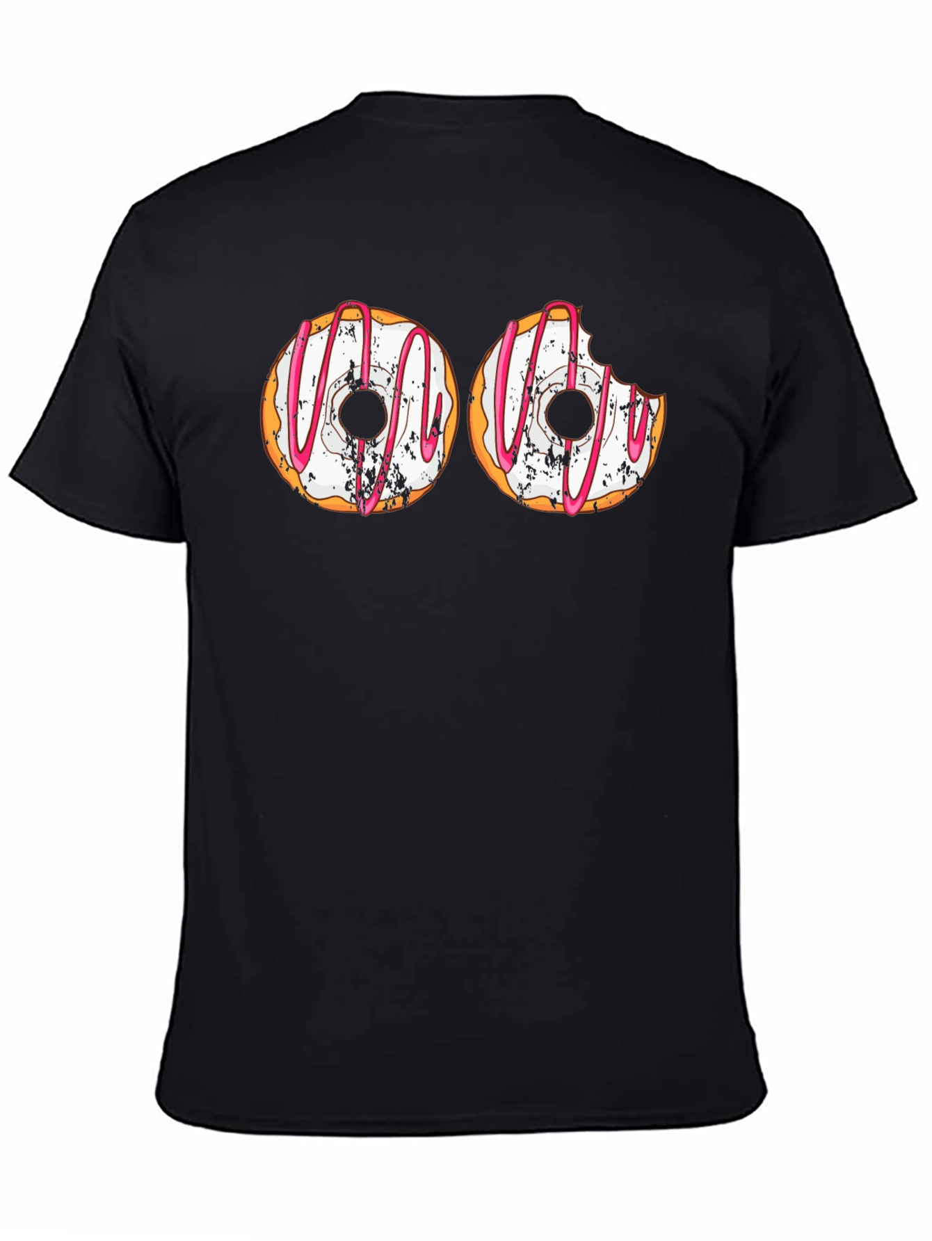 Black Funny Donut Graphic T-Shirt - Humor Apparel view 4