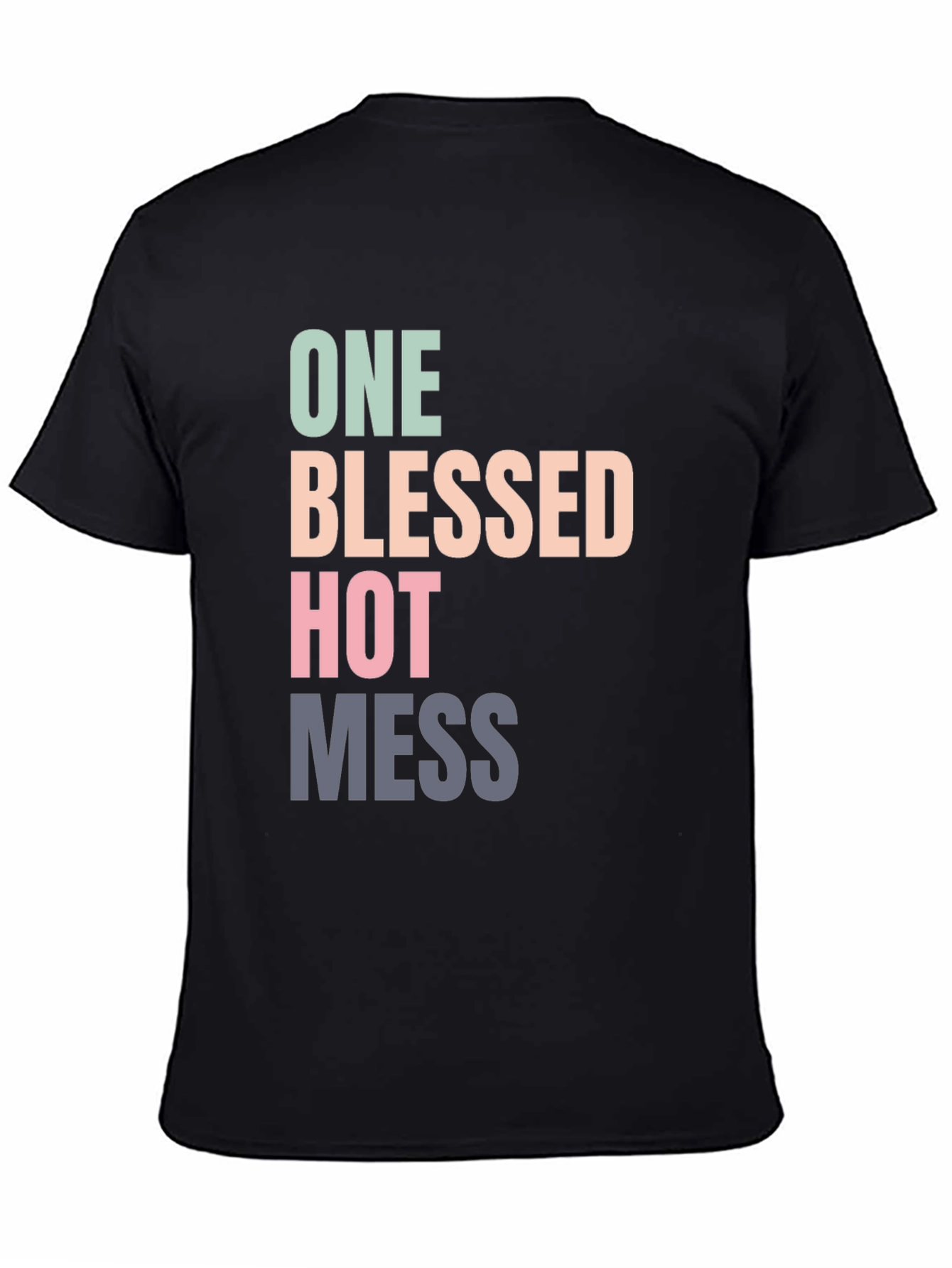 Black One Blessed Hot Mess Graphic Tee view 4