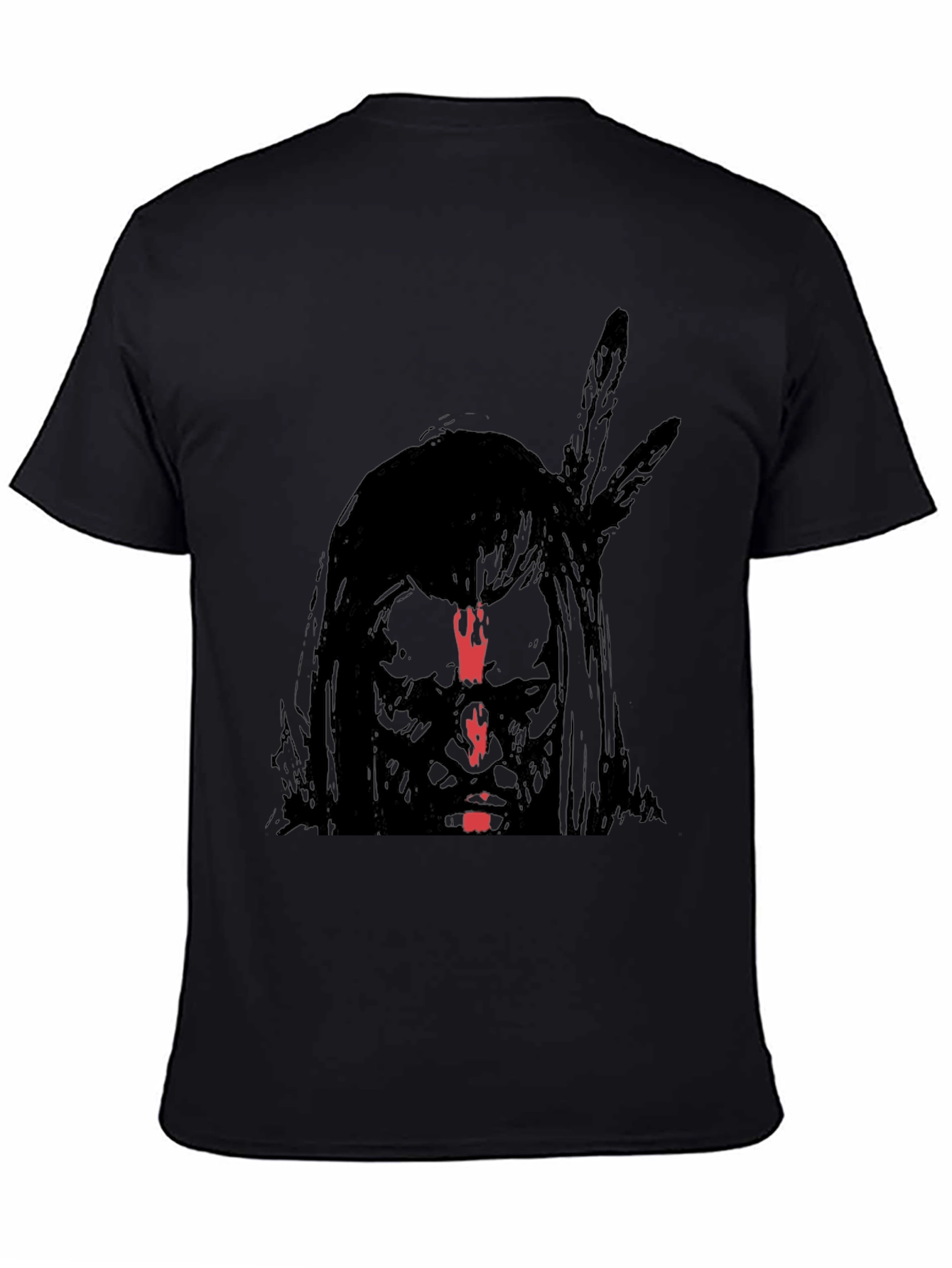 Black Native American Graphic Print Black T-Shirt view 4