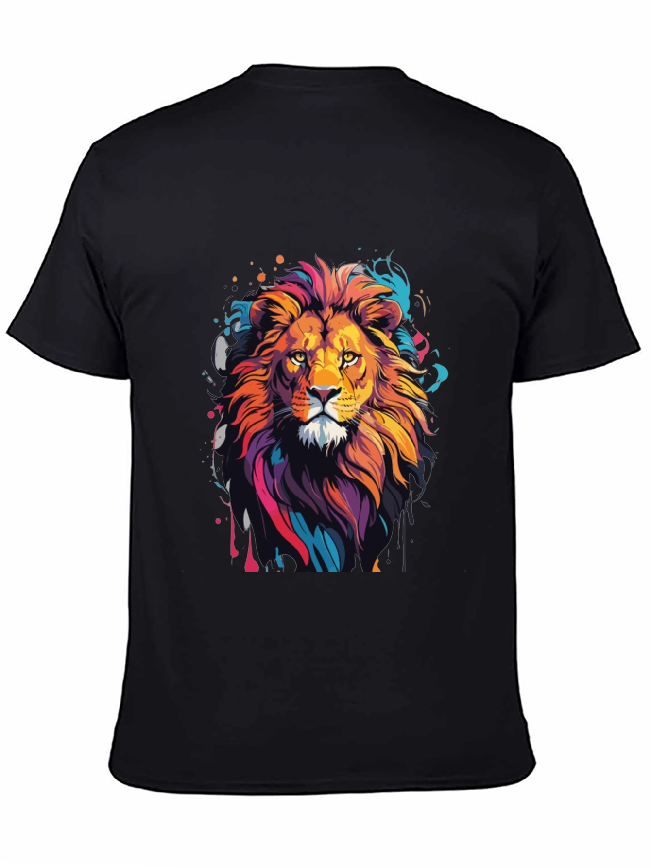 Black Lion Graphic Tee - Men's Black T-Shirt view 4