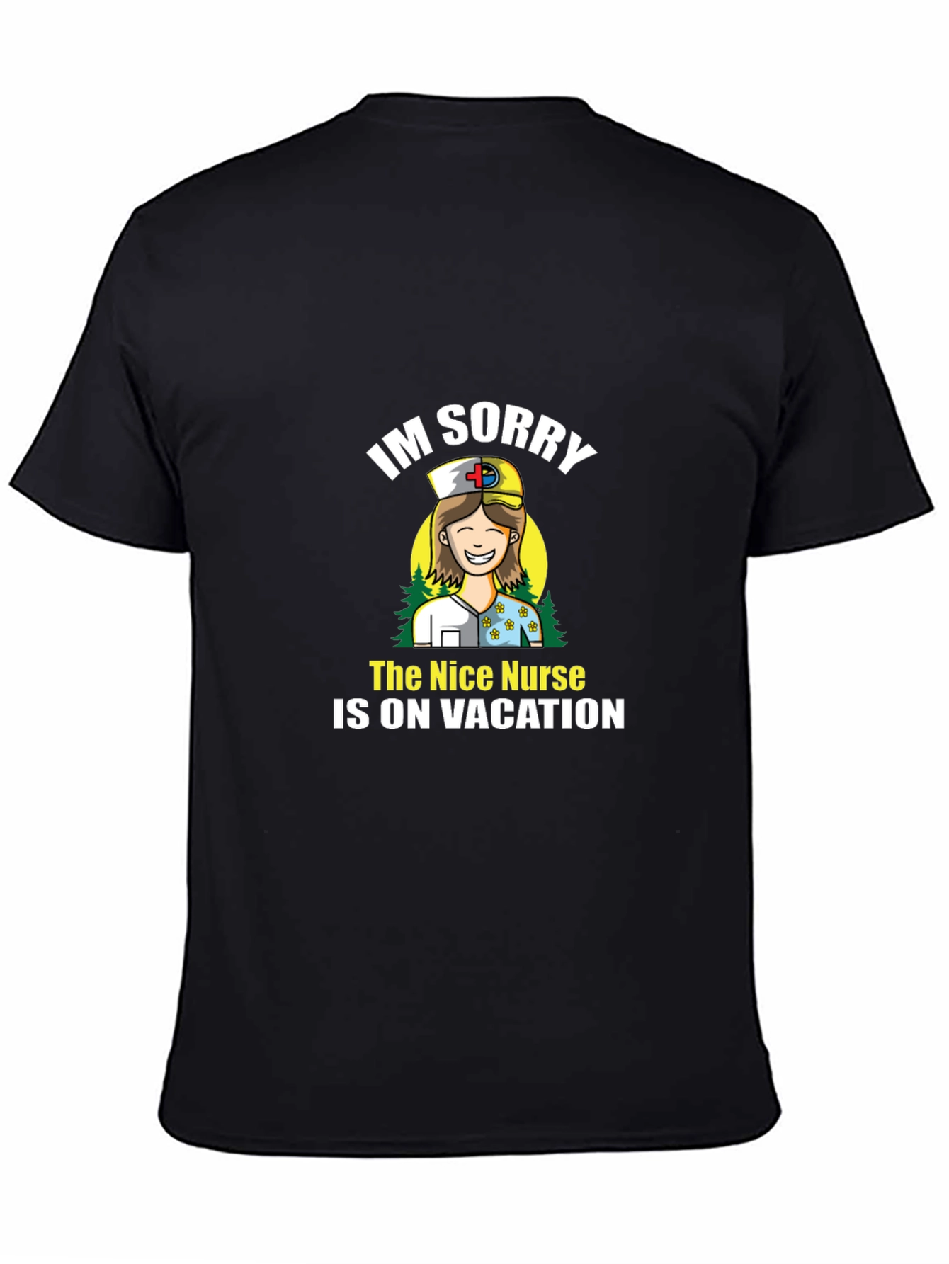 Black Funny Nurse On Vacation T-Shirt  view 4