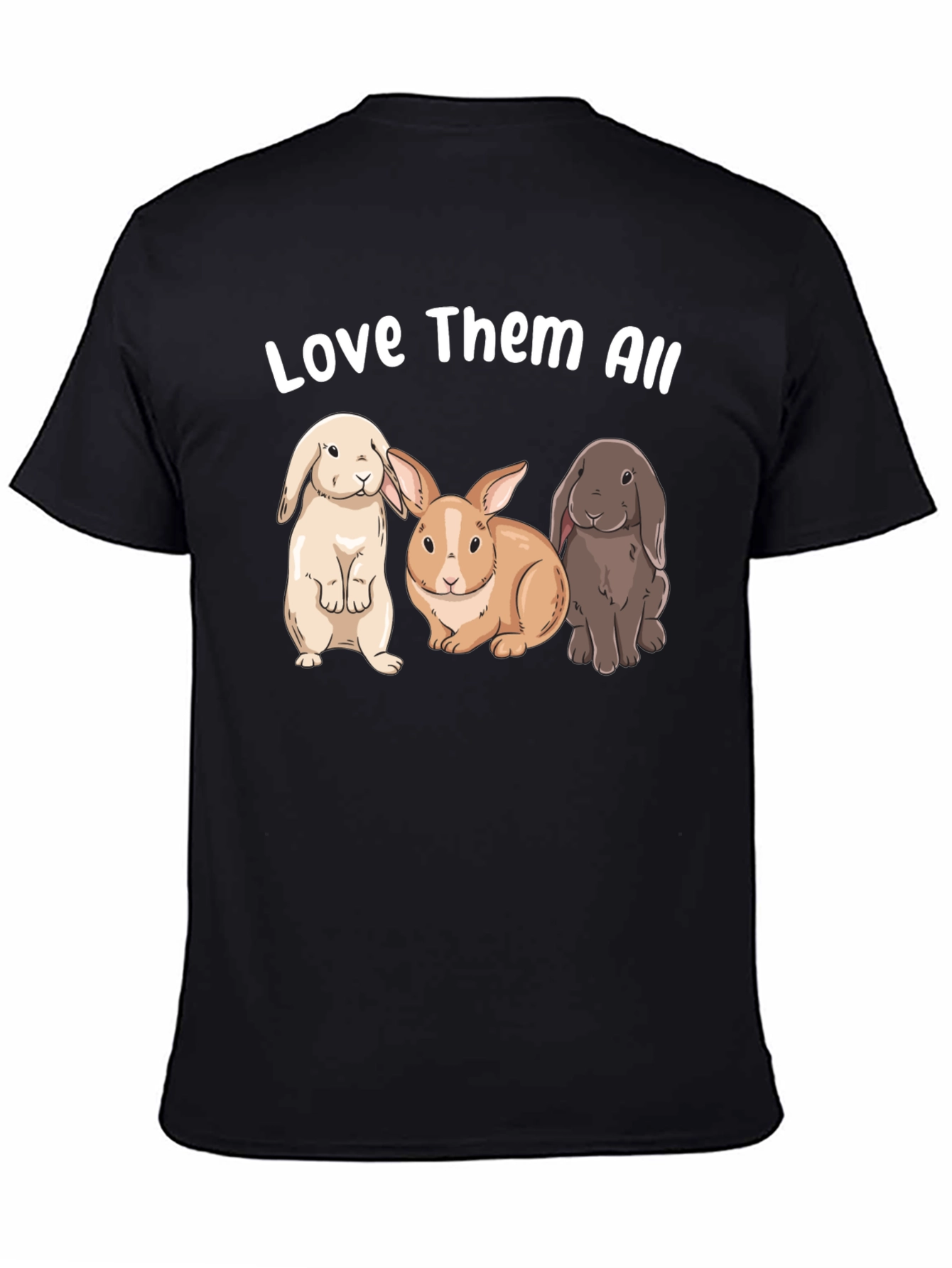 Black Love Them All Bunny Graphic T-Shirt view 4
