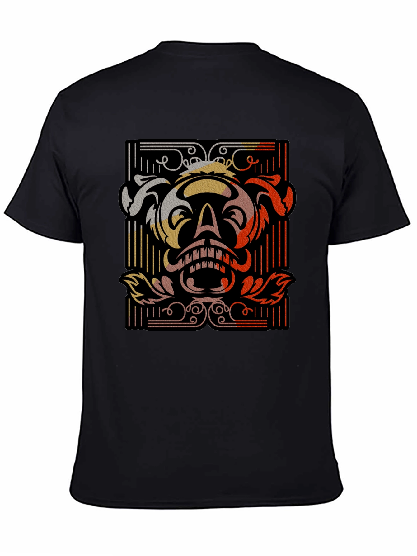 Black Skull Graphic Black T-Shirt - Unique Retro Design view 4