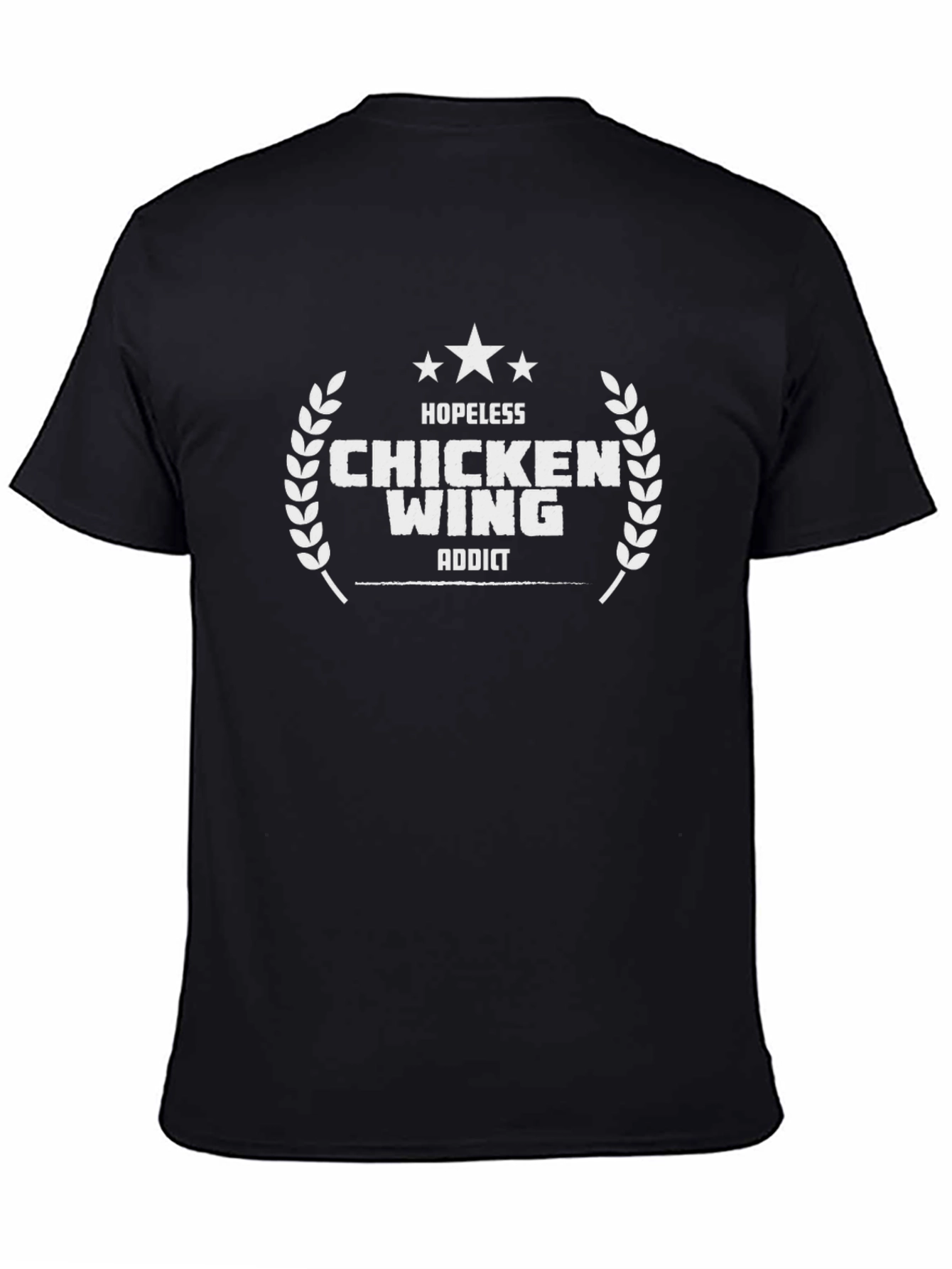 Black Chicken Wing Addict Black Graphic Tee view 4
