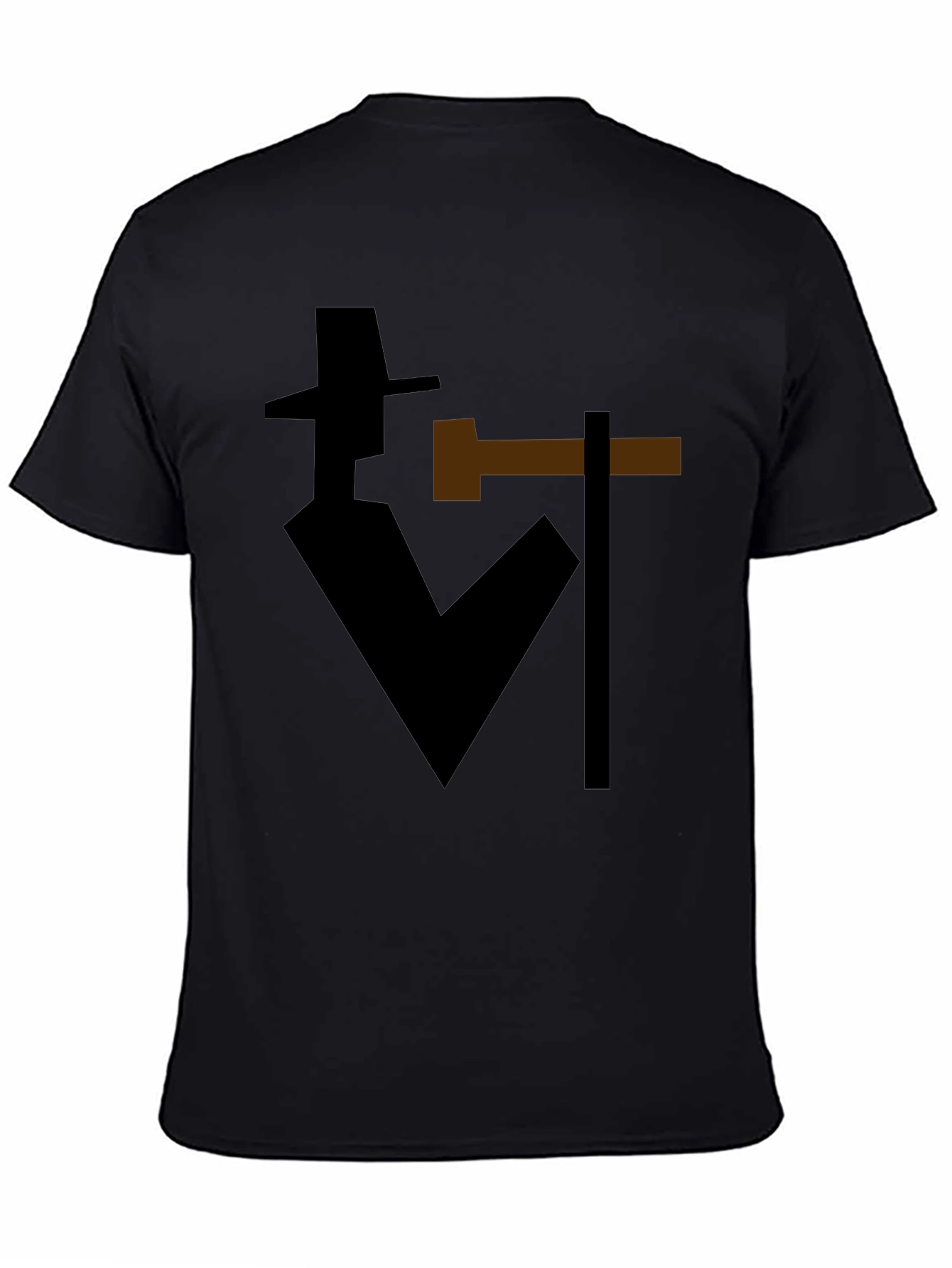Black Abstract Detective Graphic T-Shirt - Stylish Silhouette Tee view 4