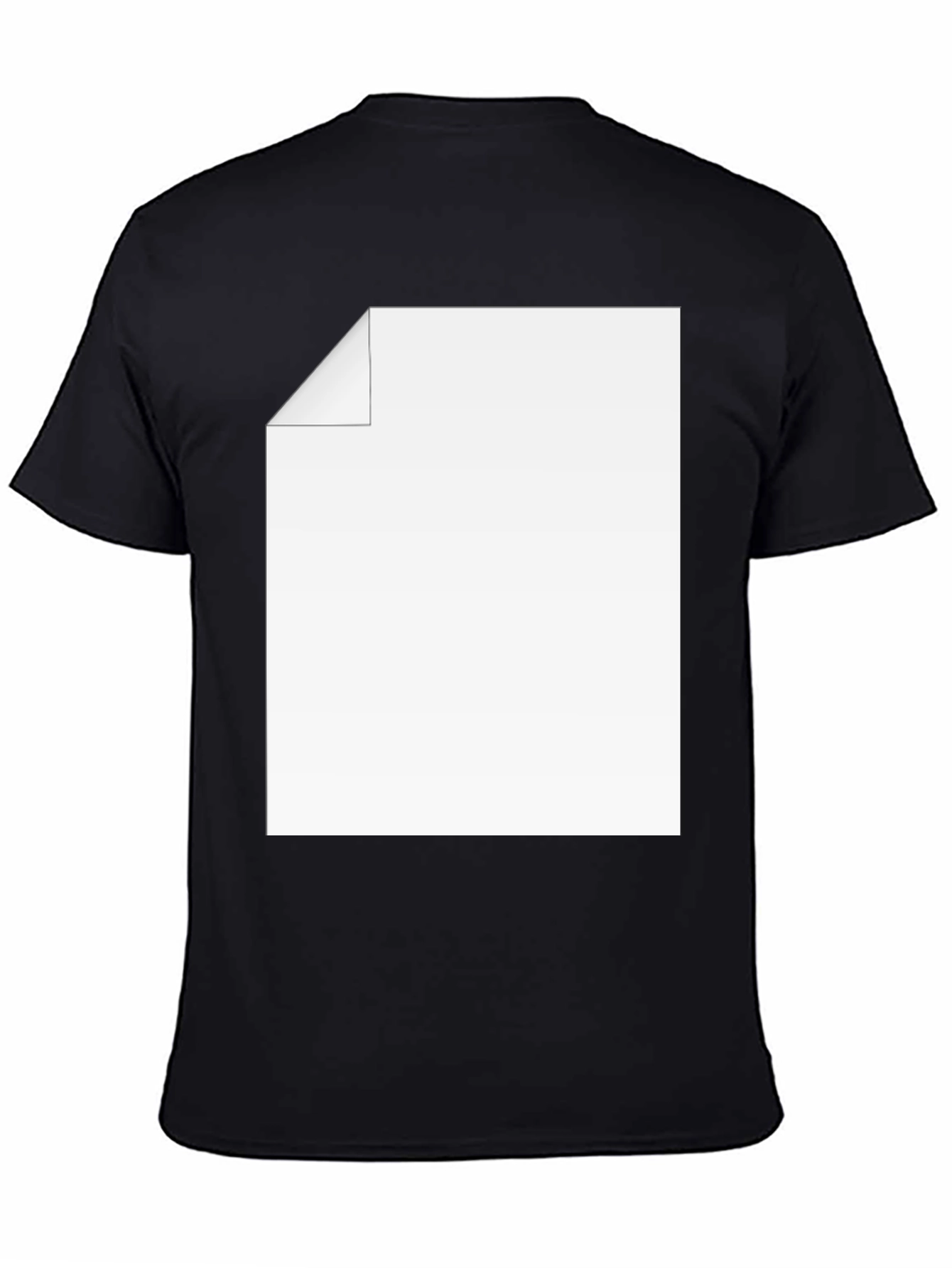 Black Men's Black Tee with Customizable Graphic view 4