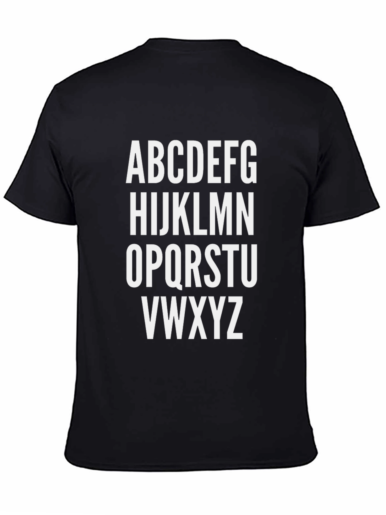 Black Alphabet Letter Print Crew Neck T-Shirt view 4