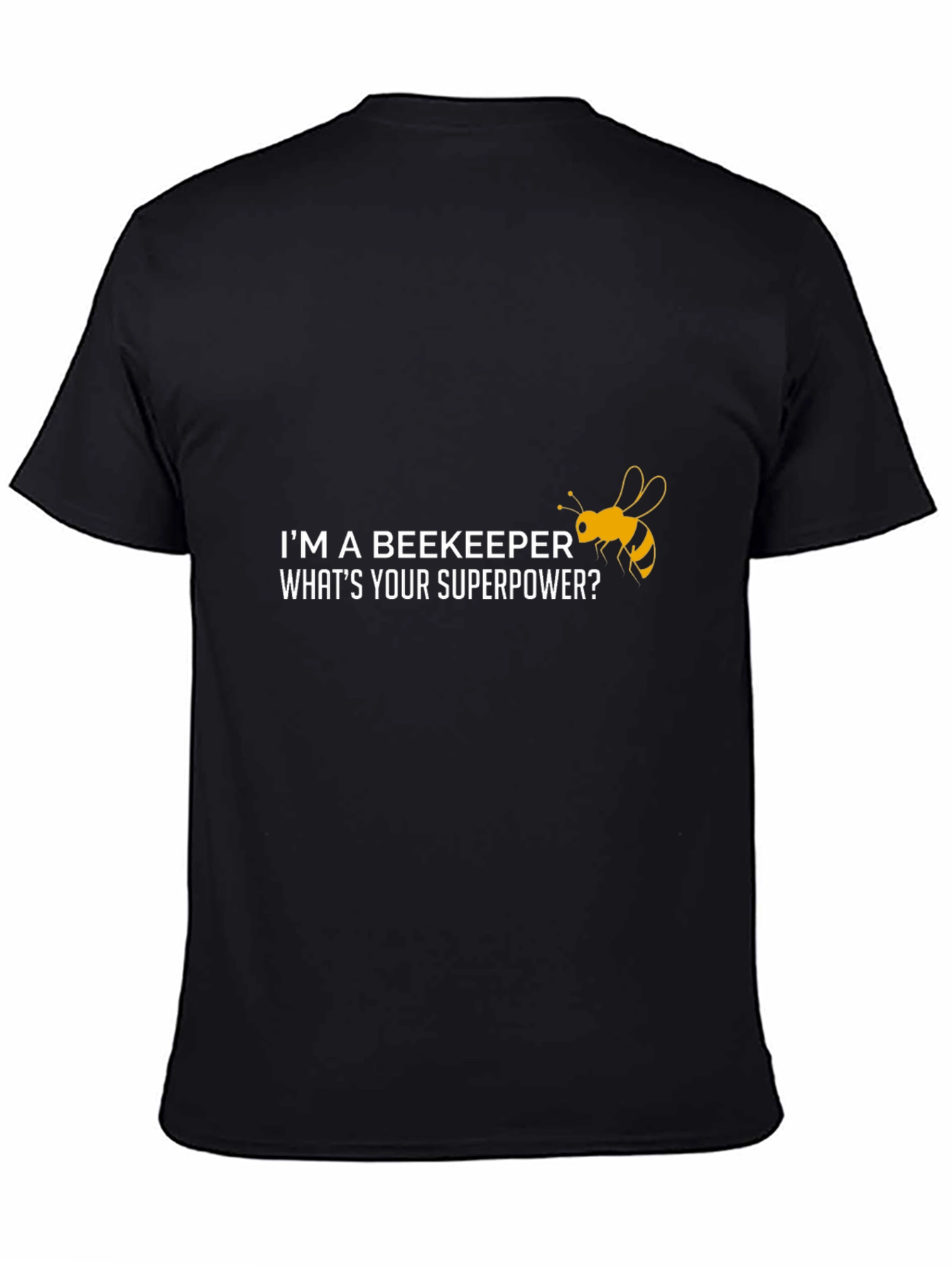 Black Beekeeper Superpower T-Shirt - Honey Bee Design view 4