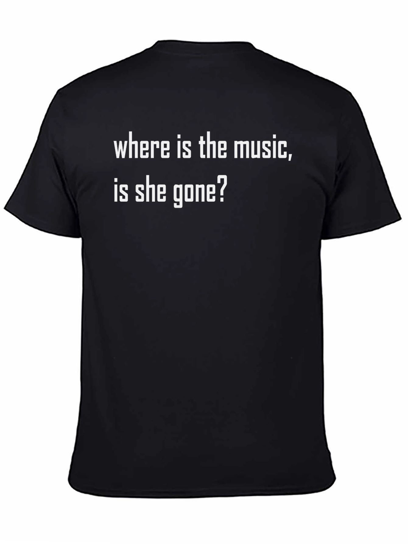 Black Where Is The Music T-Shirt - Black Graphic Tee view 4