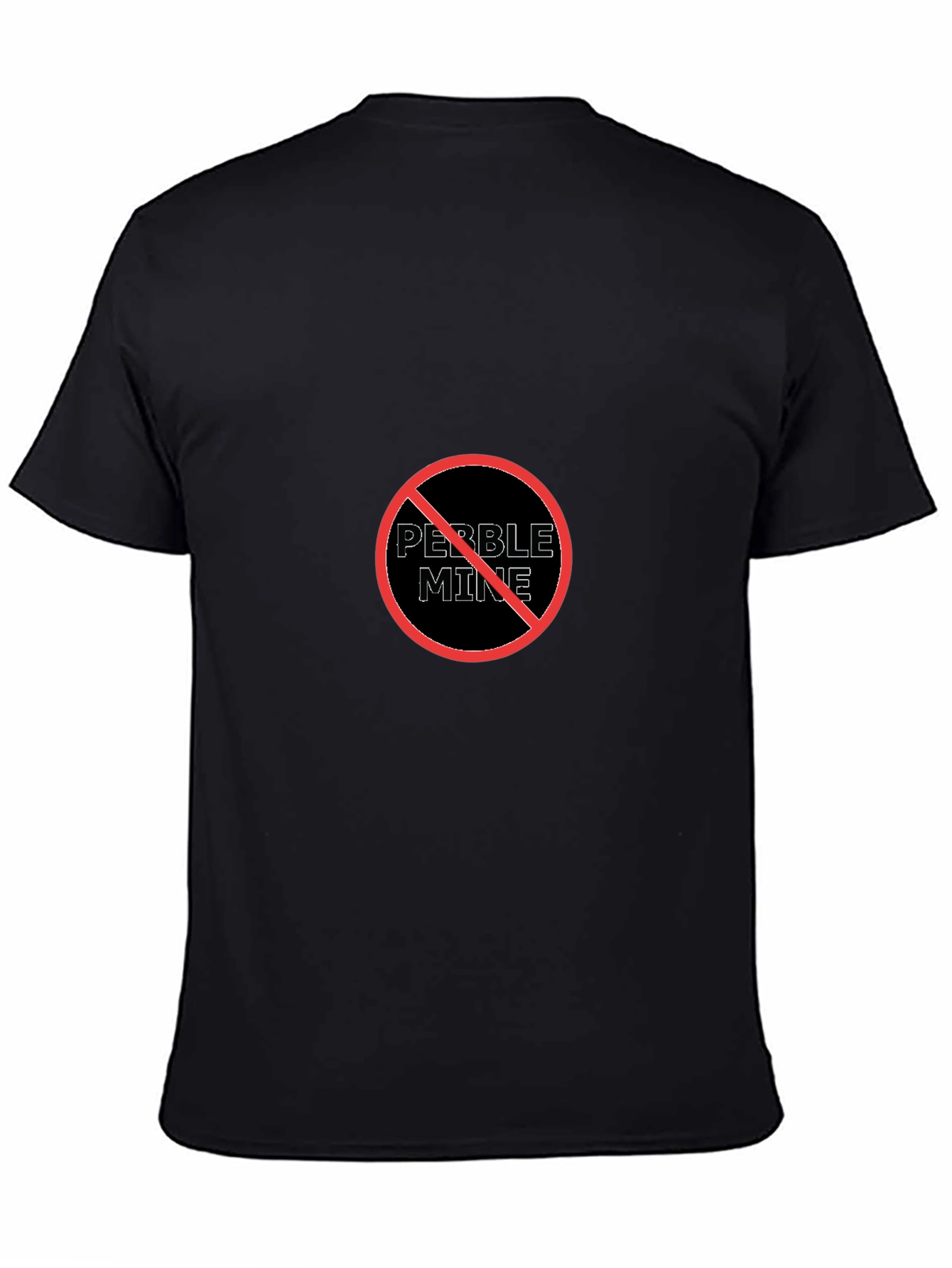 Black No Pebble Mine Black T-Shirt - Environmental Awareness Tee view 4