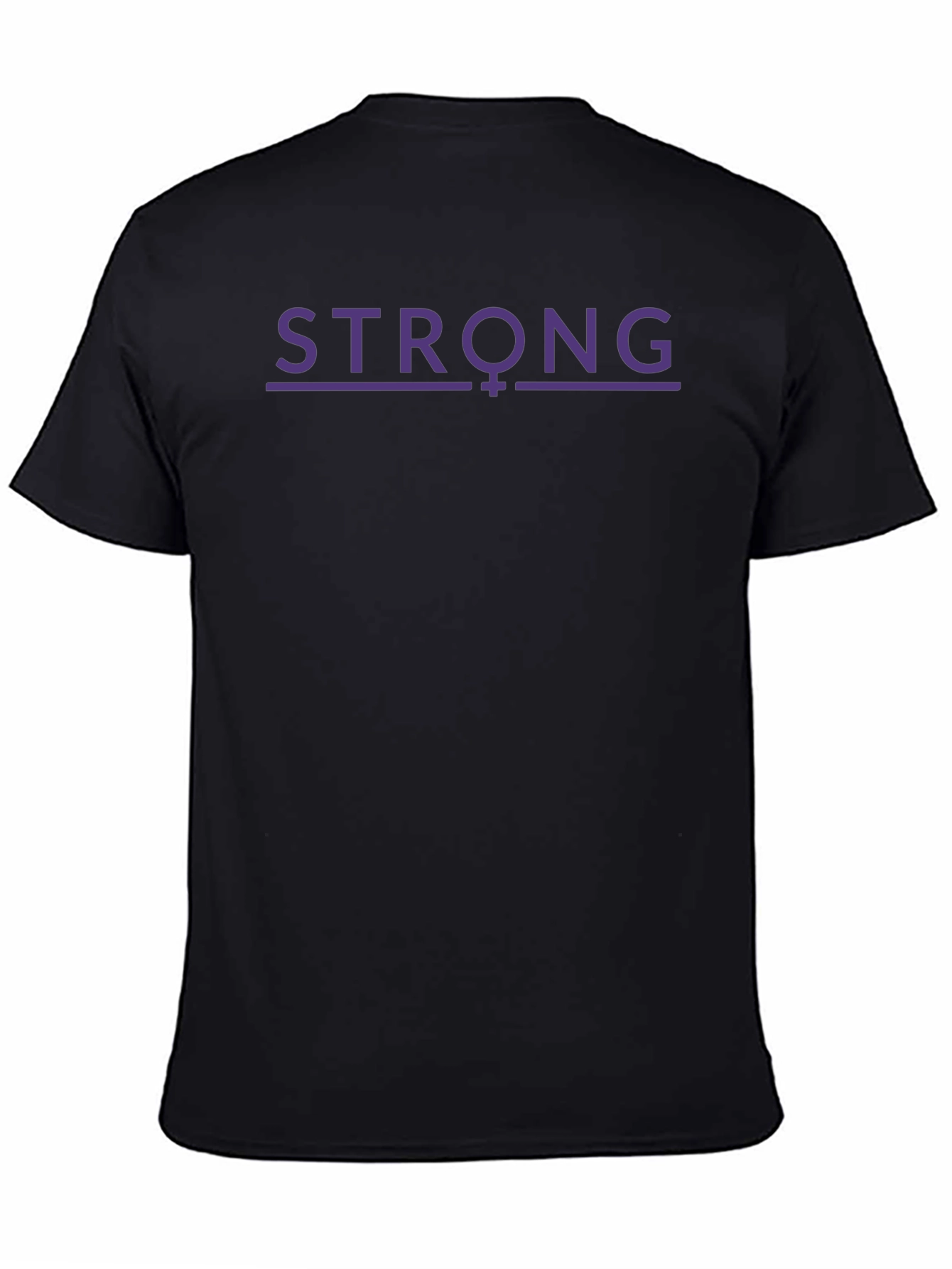 Black Strong Feminist T-Shirt - Purple Design view 4