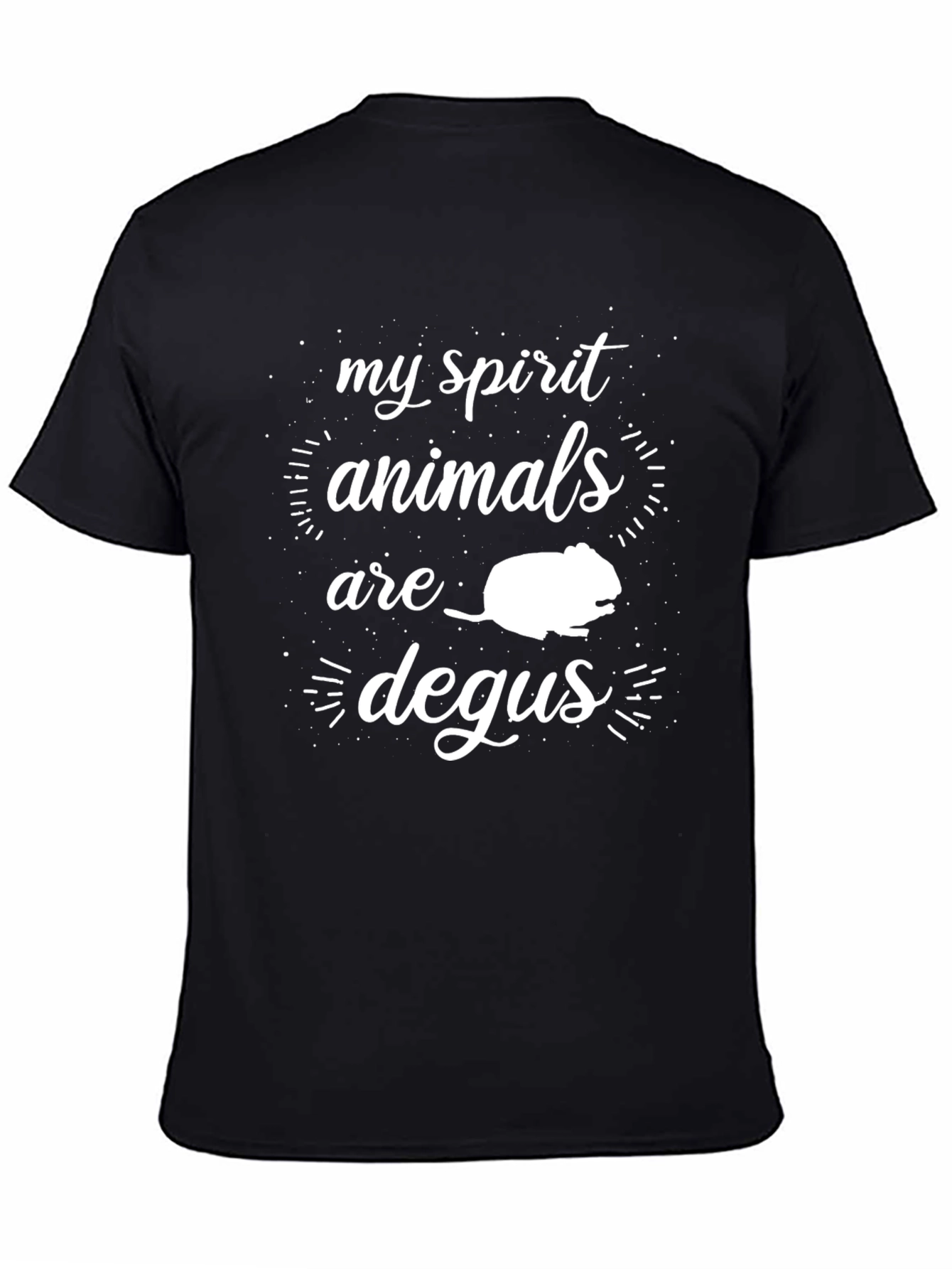 Black My Spirit Animals are Degus T-Shirt view 4