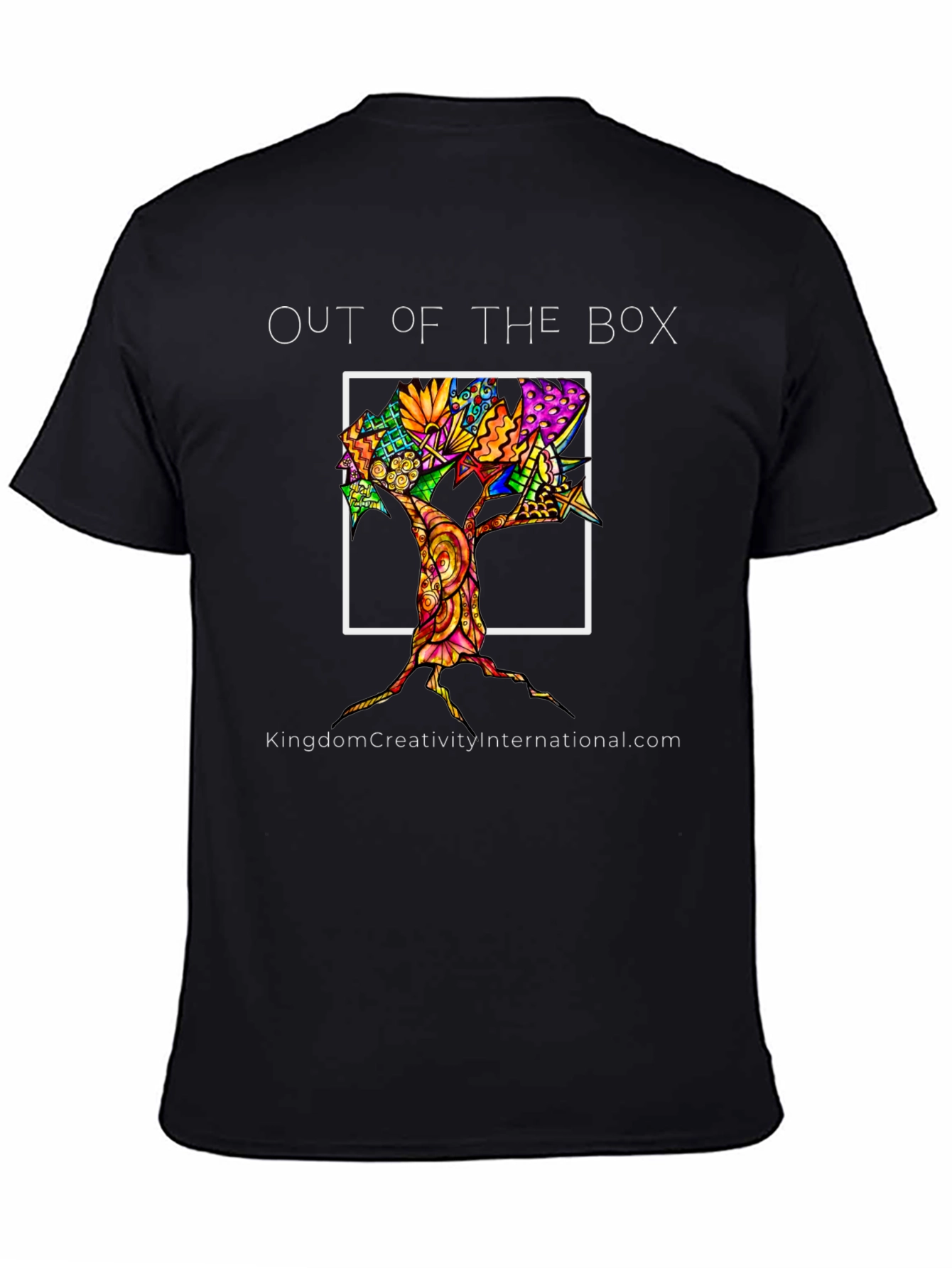 Black Out of the Box Tree Graphic T-Shirt view 4