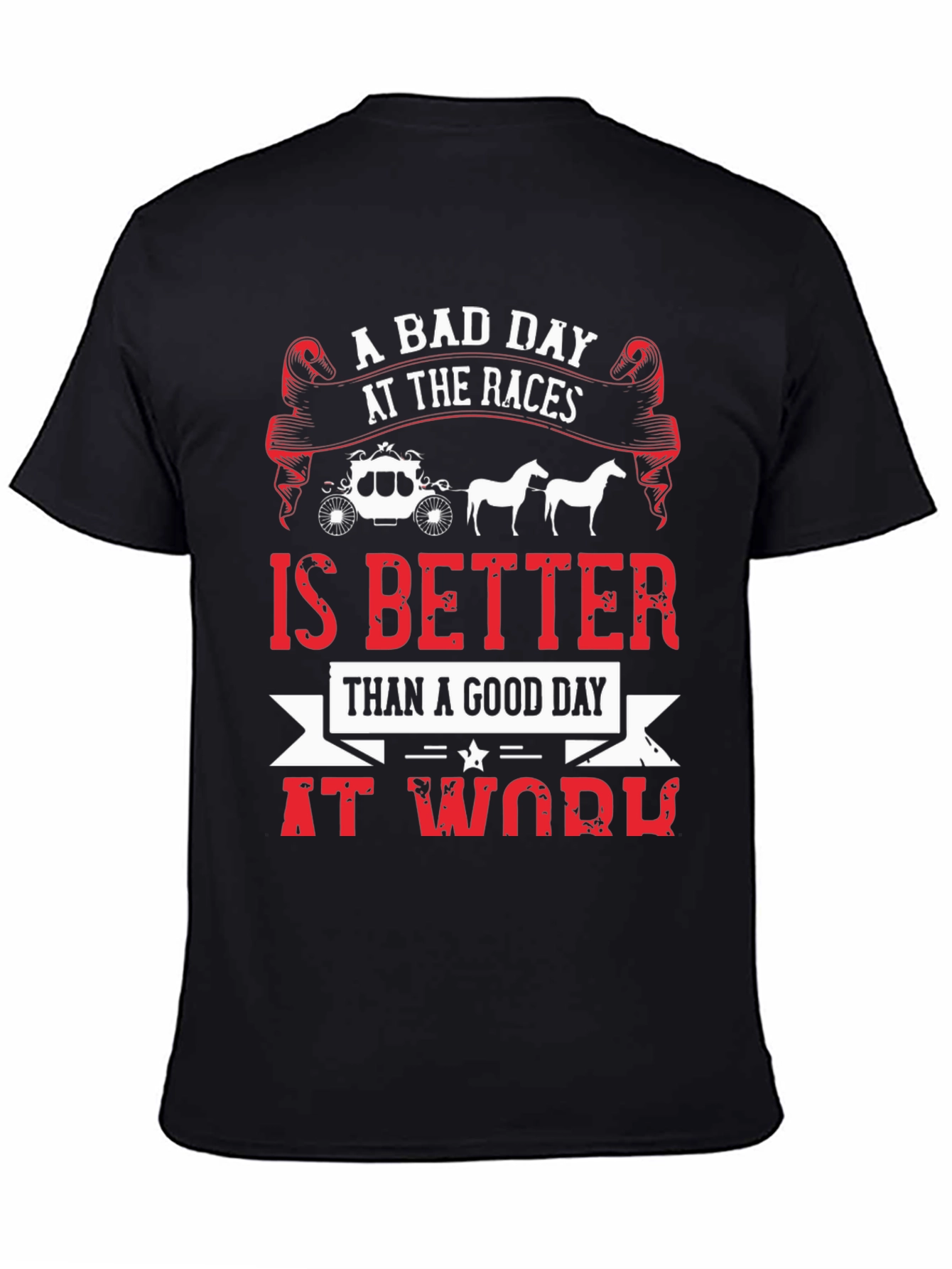 Black A Bad Day At The Races Men's Graphic Tee view 4