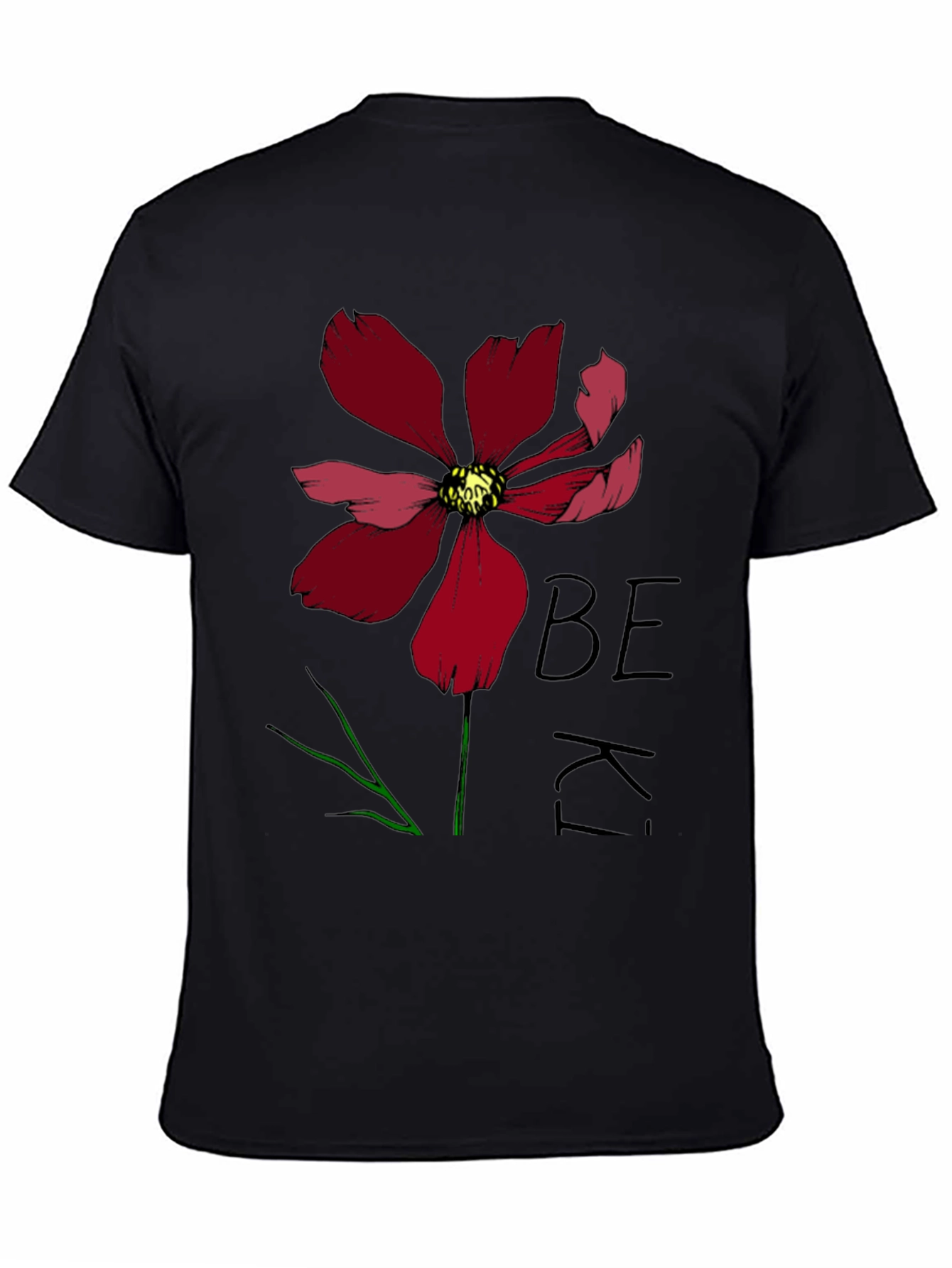Black Be Kind Flower Graphic Tee - Black view 4