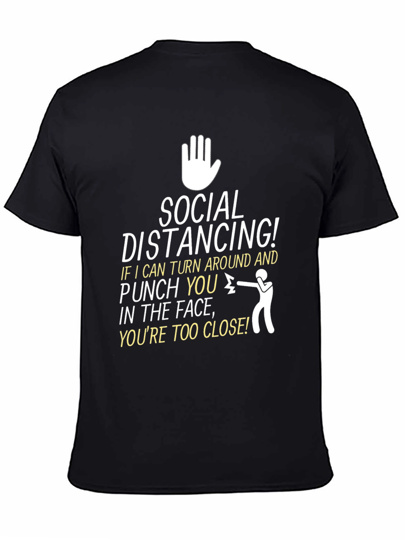 Black Social Distancing Graphic Tee - Stay Safe & Stylish view 4