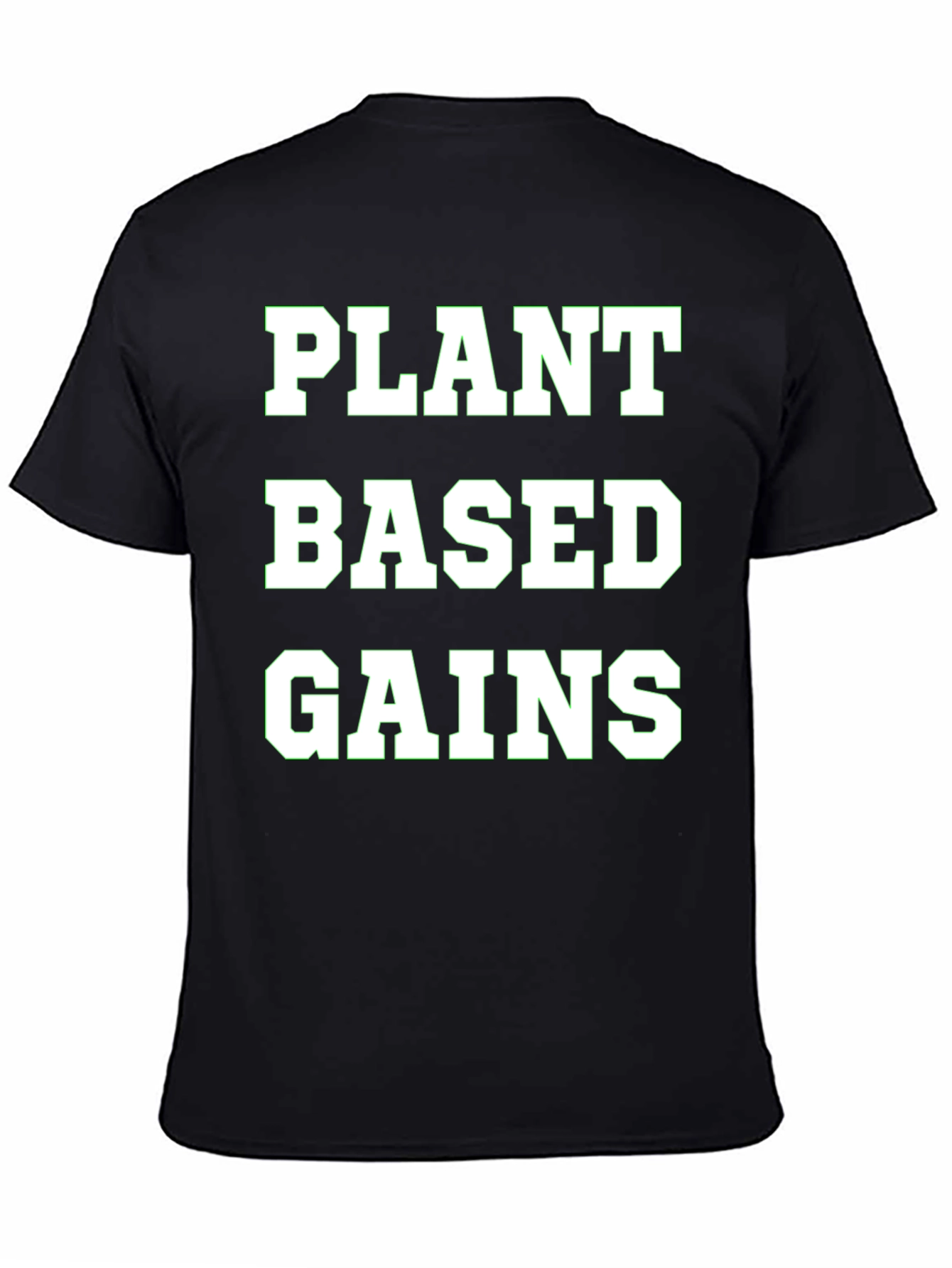 Black Plant Based Gains T-Shirt view 4