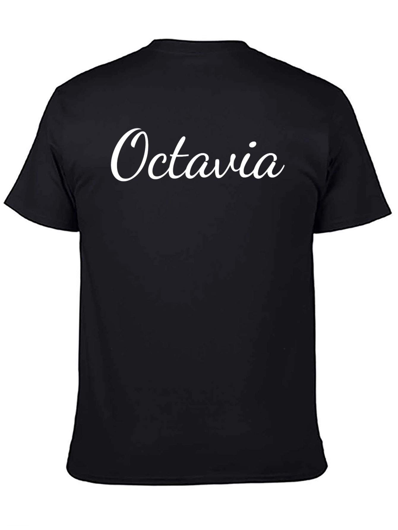 Black Octavia Name T-Shirt - Custom Personalized Text Tee view 4