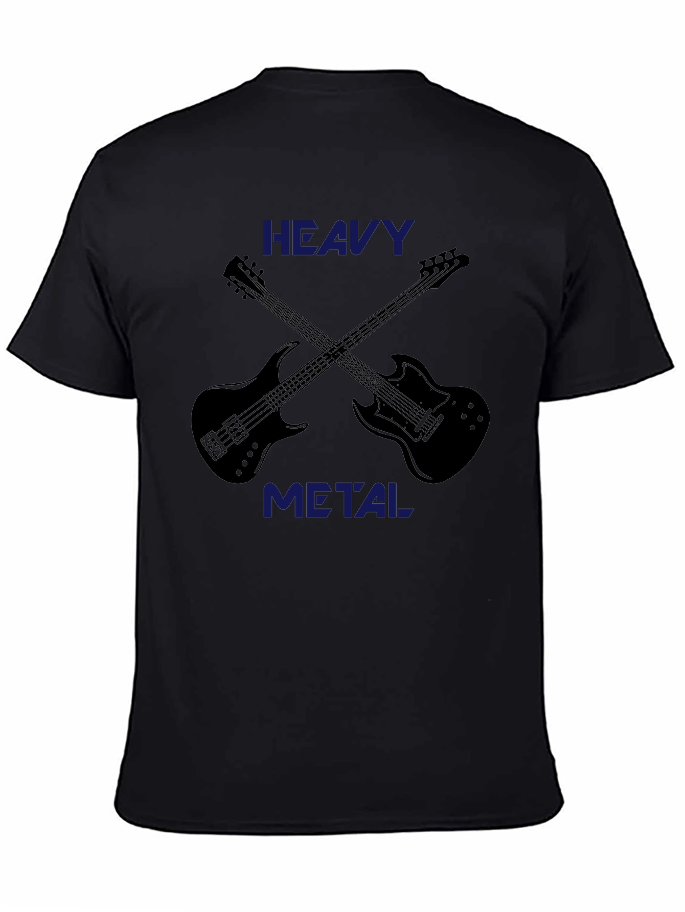 Black Heavy Metal Music T-Shirt - Guitar Graphic Tee view 4