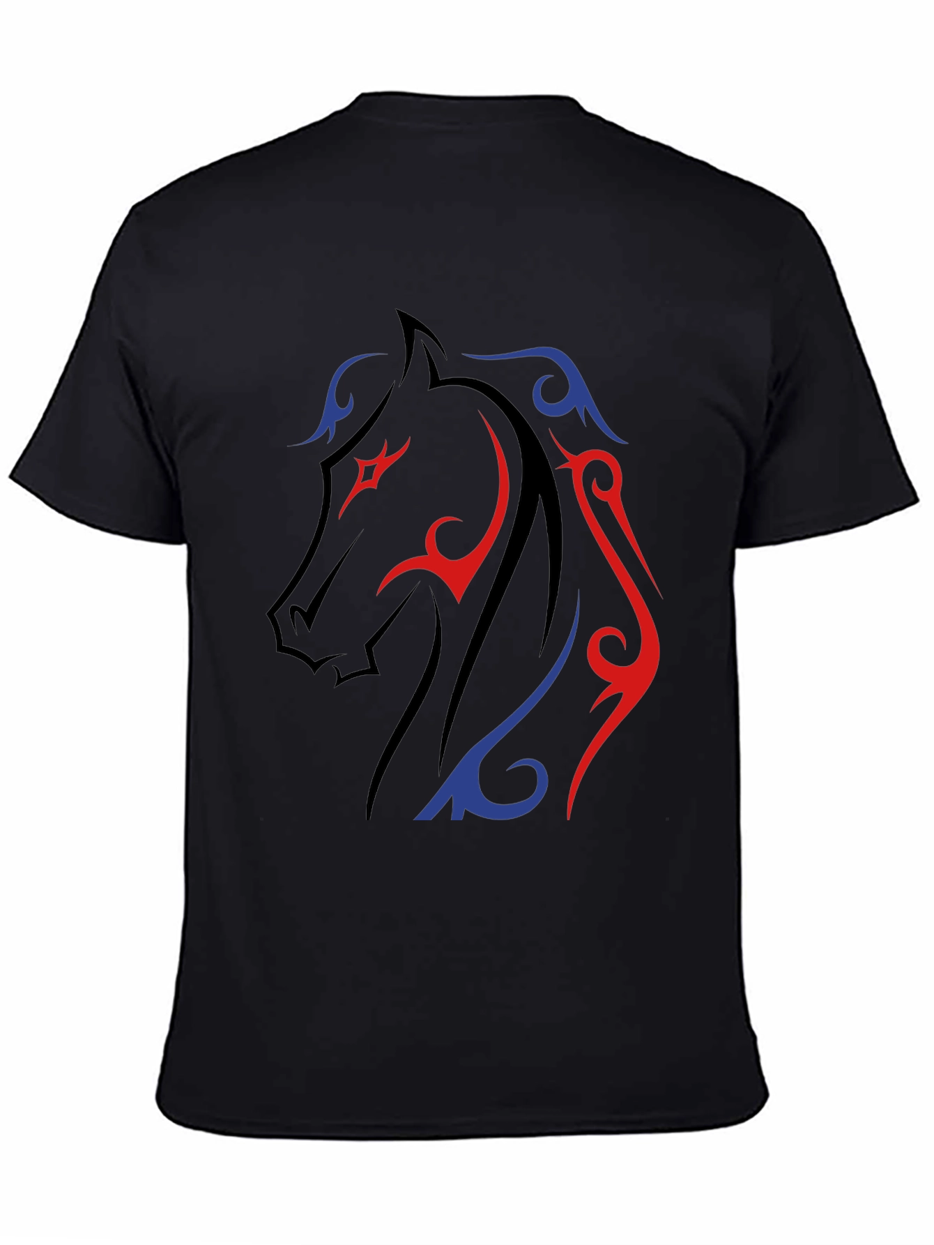 Black Tribal Horse Graphic Tee - Black view 4