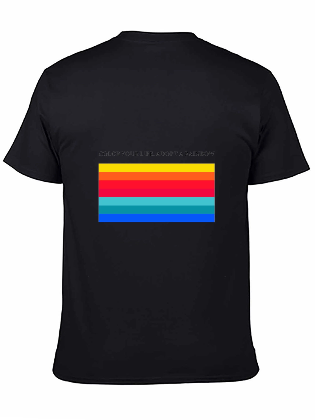 Black Rainbow Stripe Tee - Color Your Life! view 4
