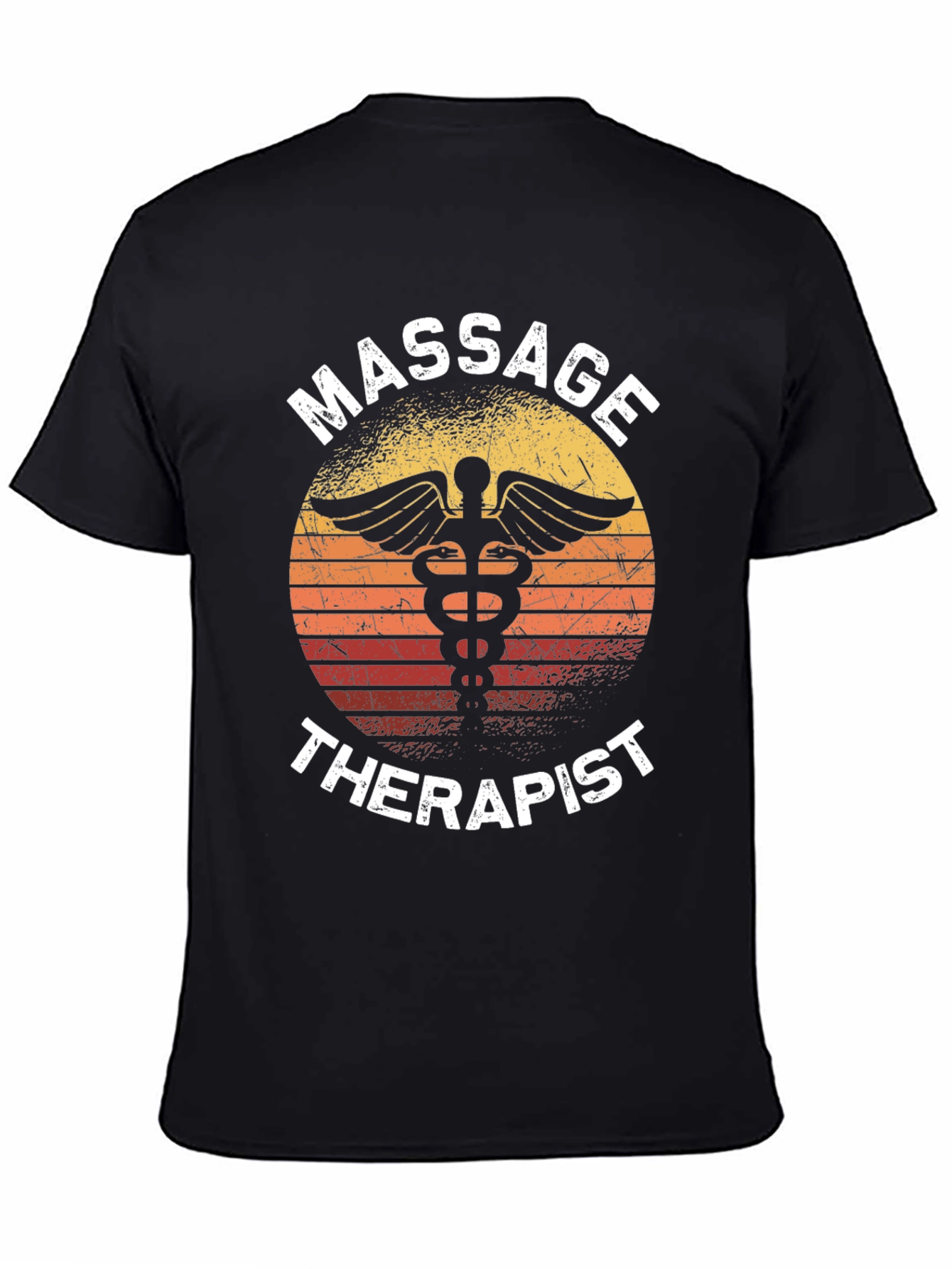 Black Massage Therapist Sunset T-Shirt view 4