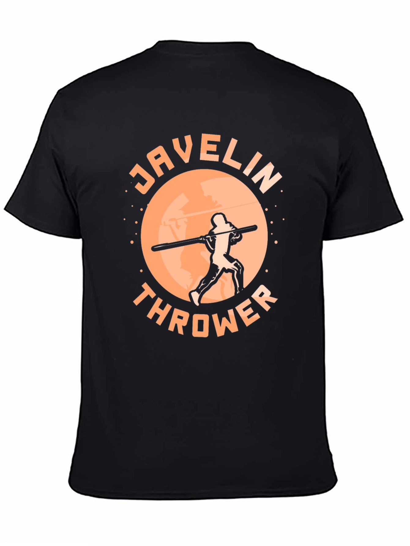 Black Javelin Thrower Graphic Tee - Sporty Black T-Shirt view 4