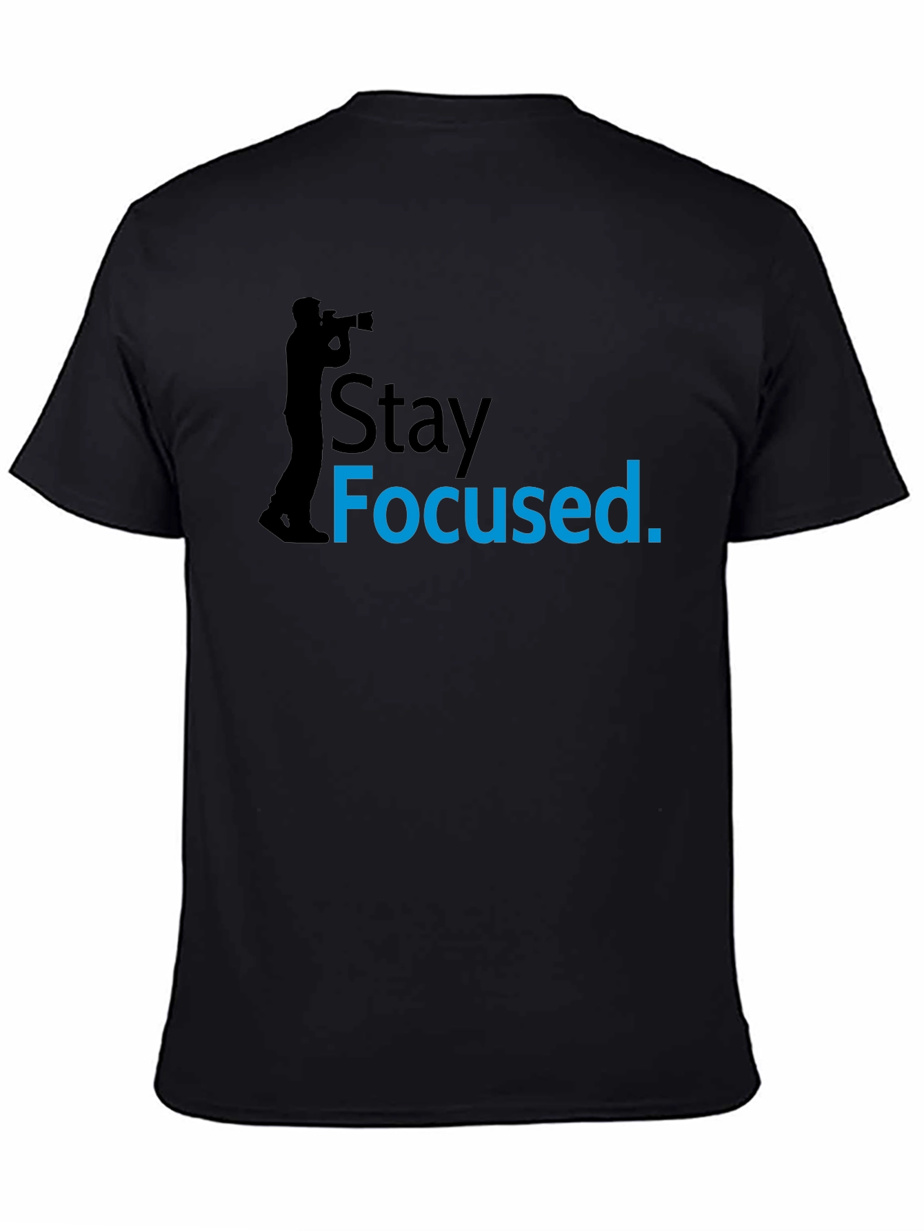 Black Stay Focused T-Shirt - Photographer Theme view 4