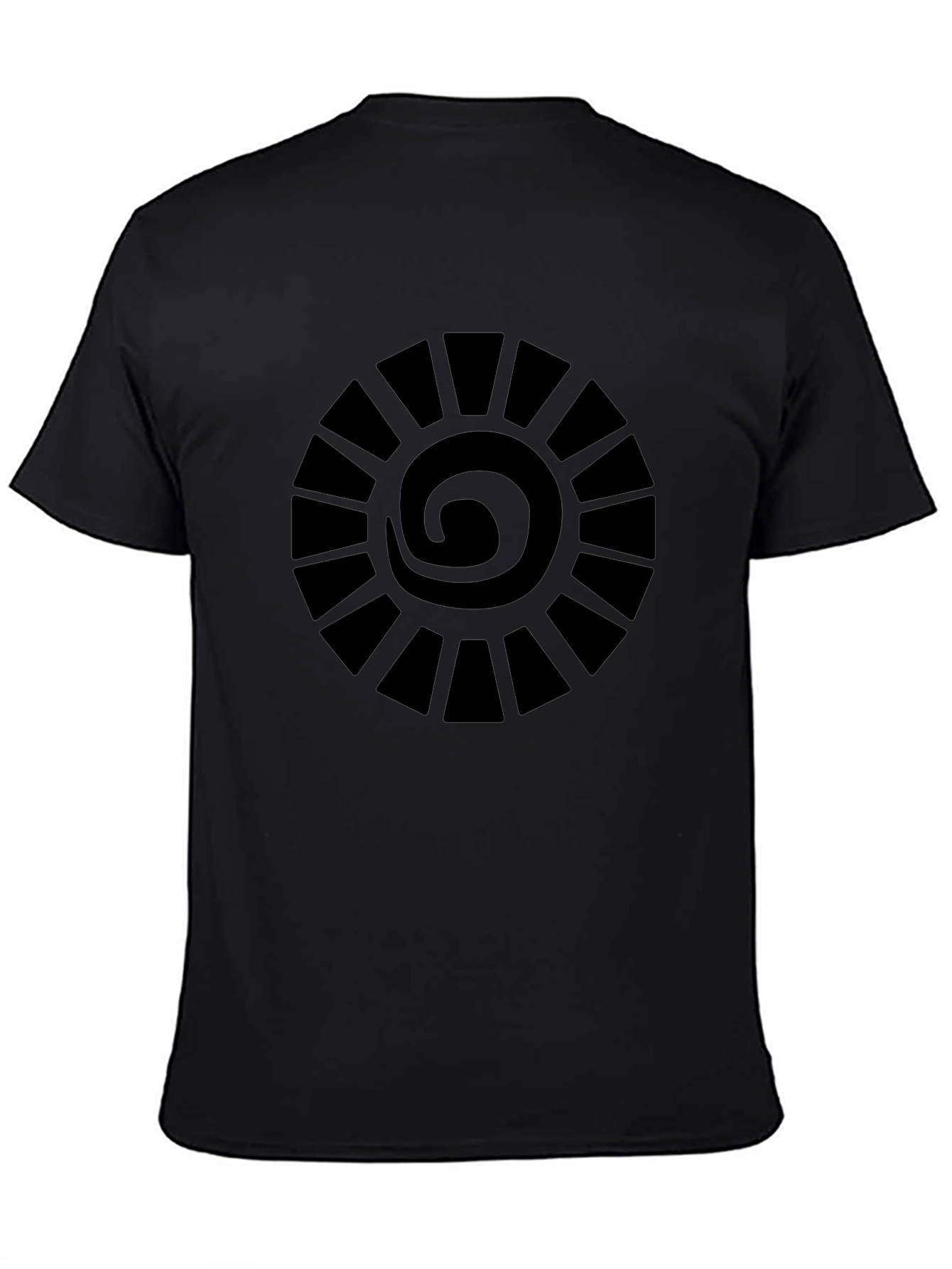 Black Black Graphic Tee - Sun Circle Design view 4