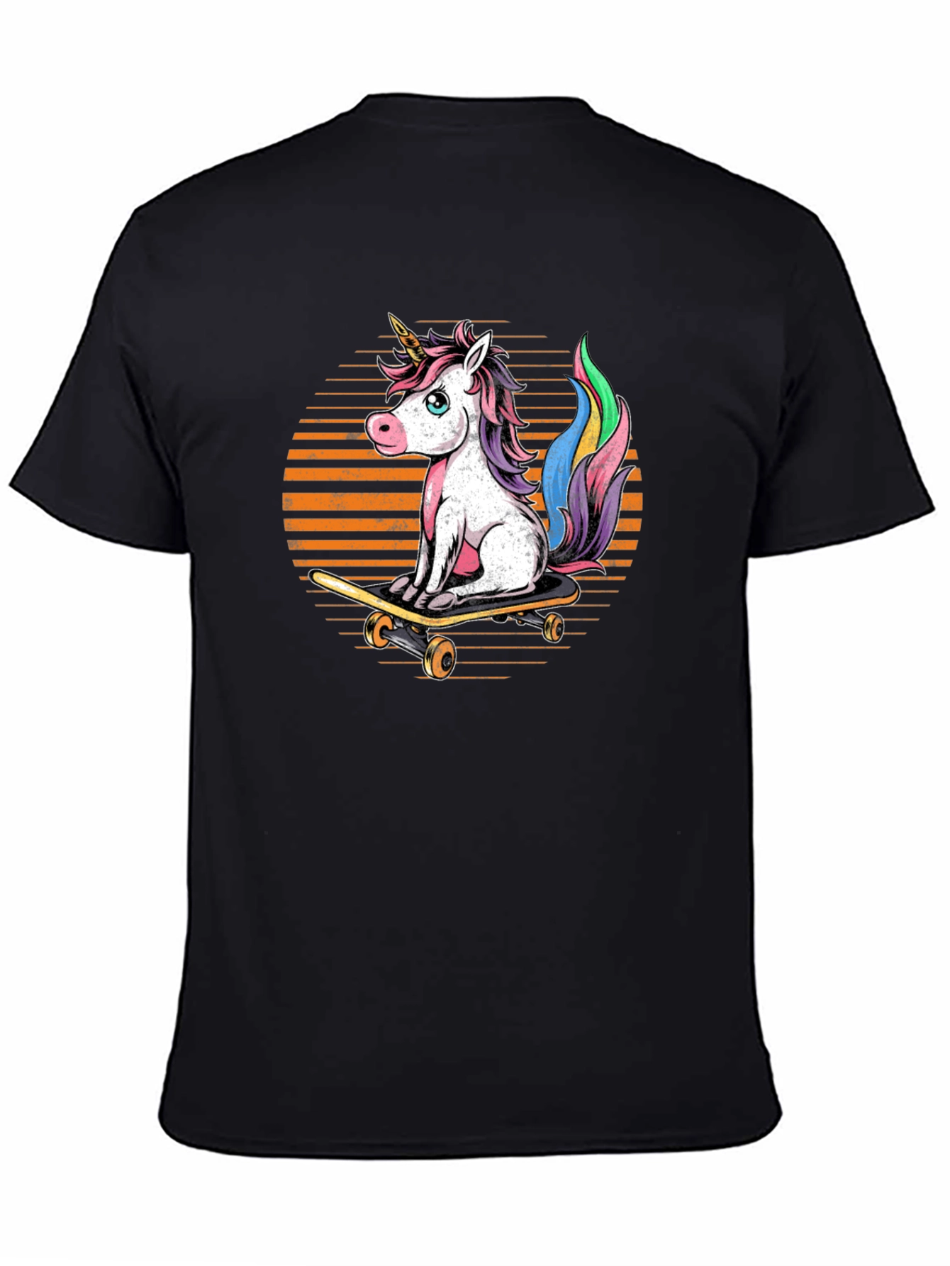 Black Unicorn Skateboarder Graphic Tee - Fun Style view 4