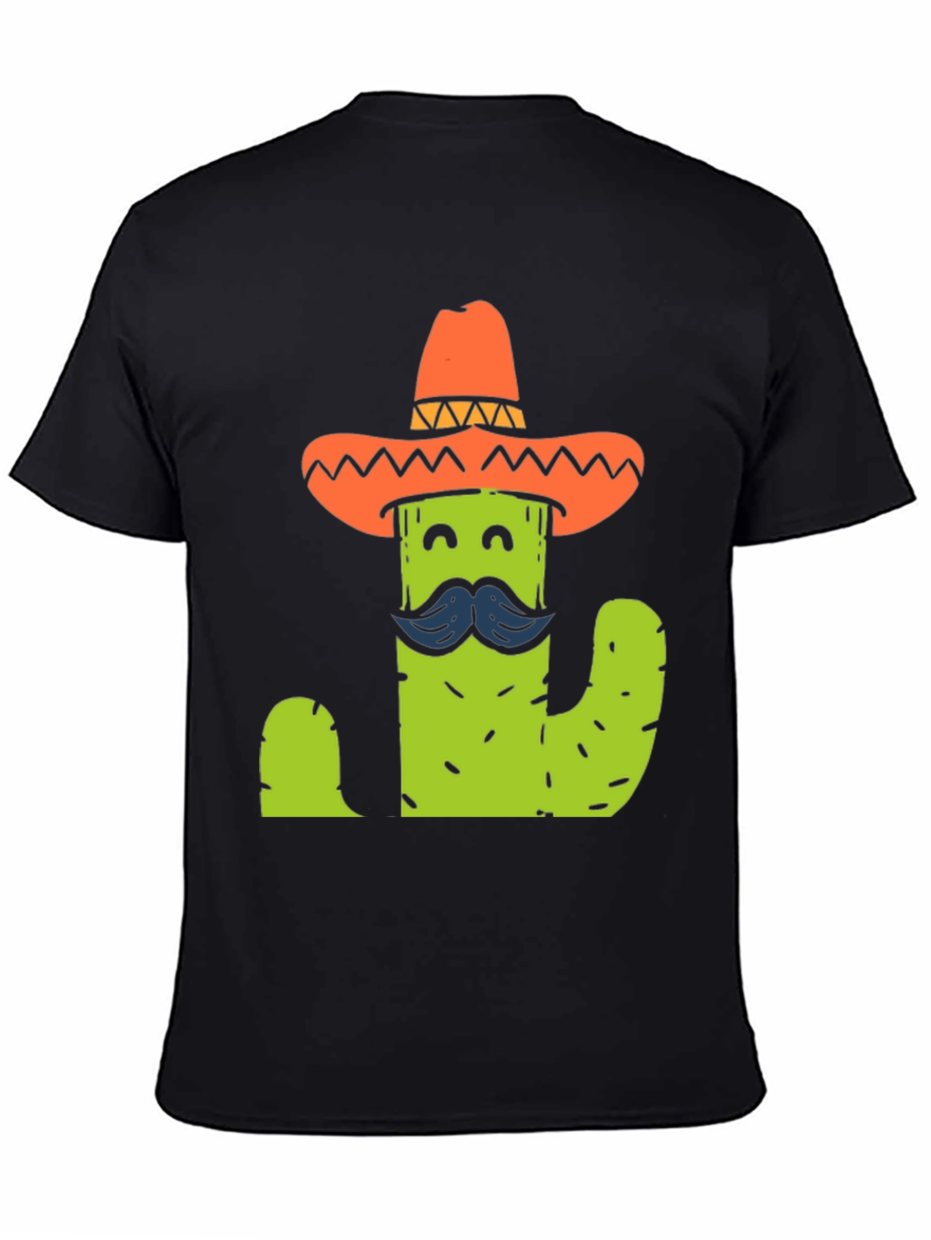 Black Cactus Sombrero T-Shirt - Funny Graphic Tee view 4