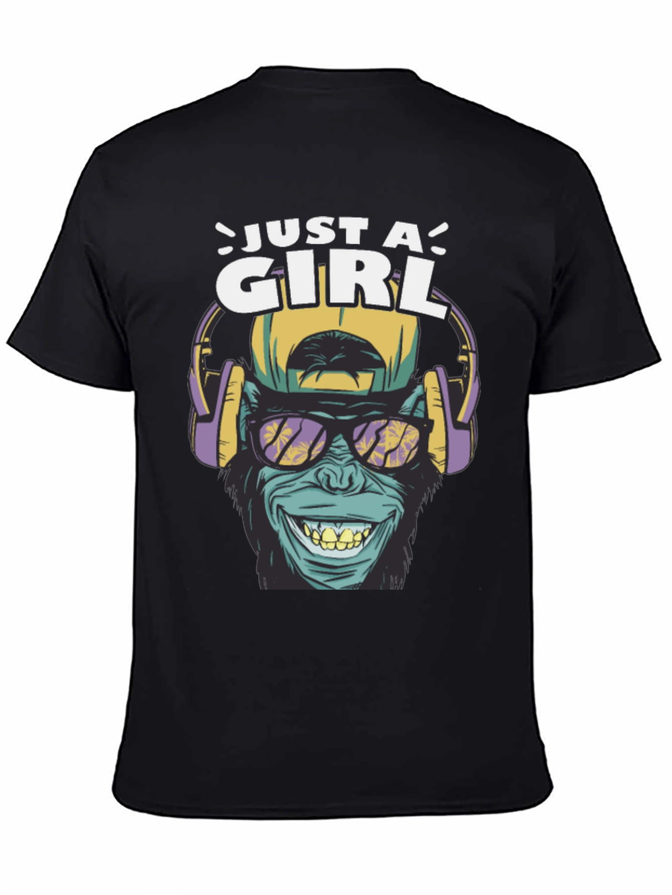 Black Just A Girl Ape Graphic T-Shirt view 4