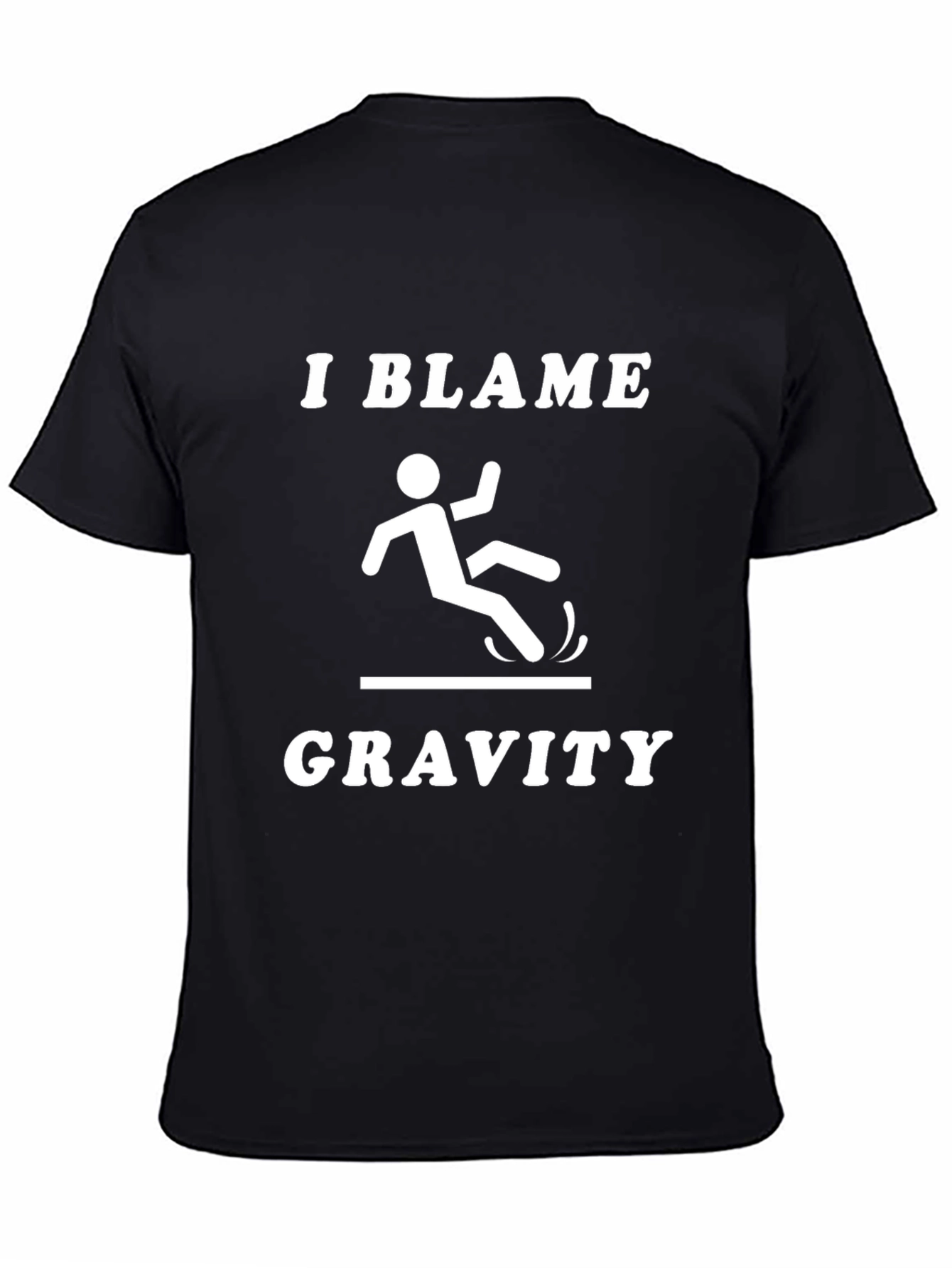 Black I Blame Gravity Graphic T-Shirt - Funny Humor Tee view 4