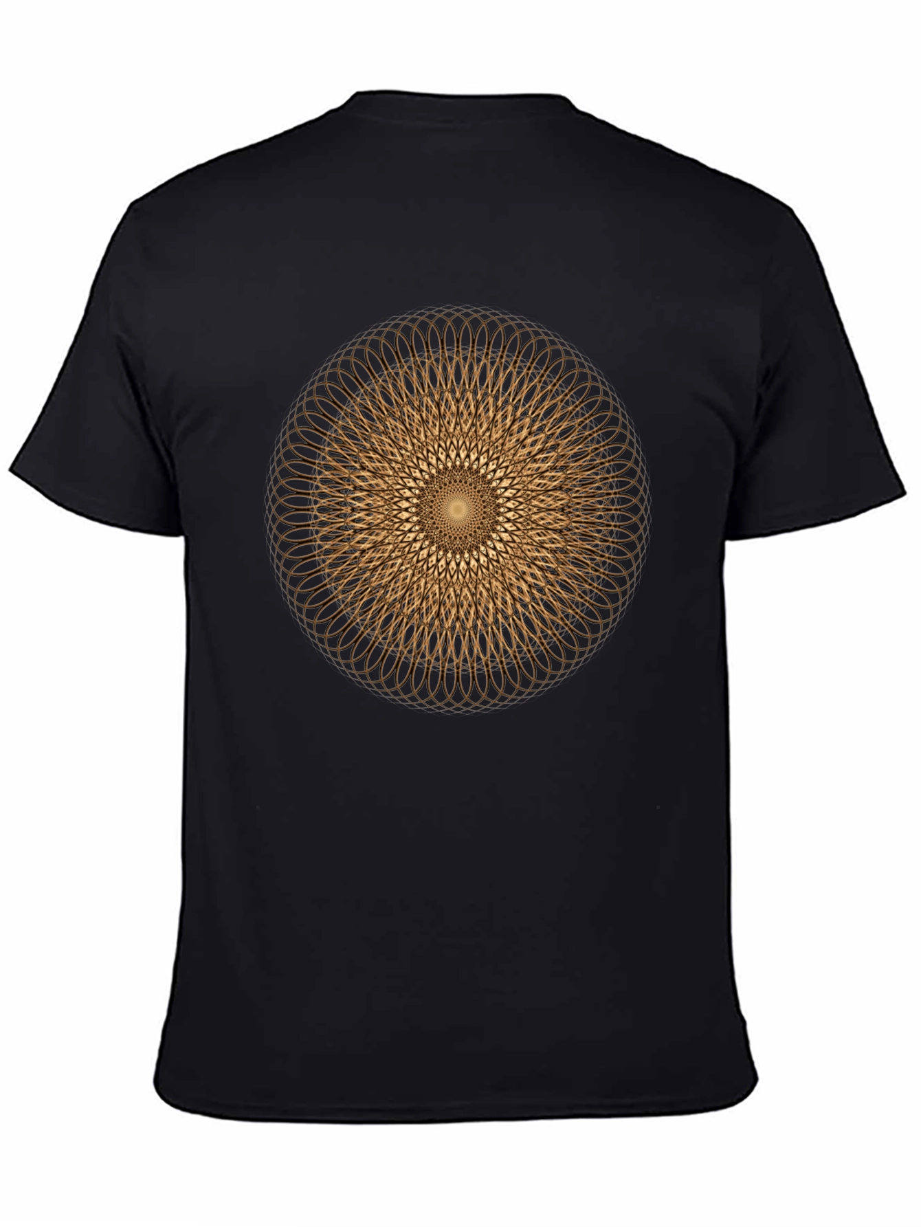 Black Geometric Circle Design Tee - Modern Graphic Print Shirt view 4