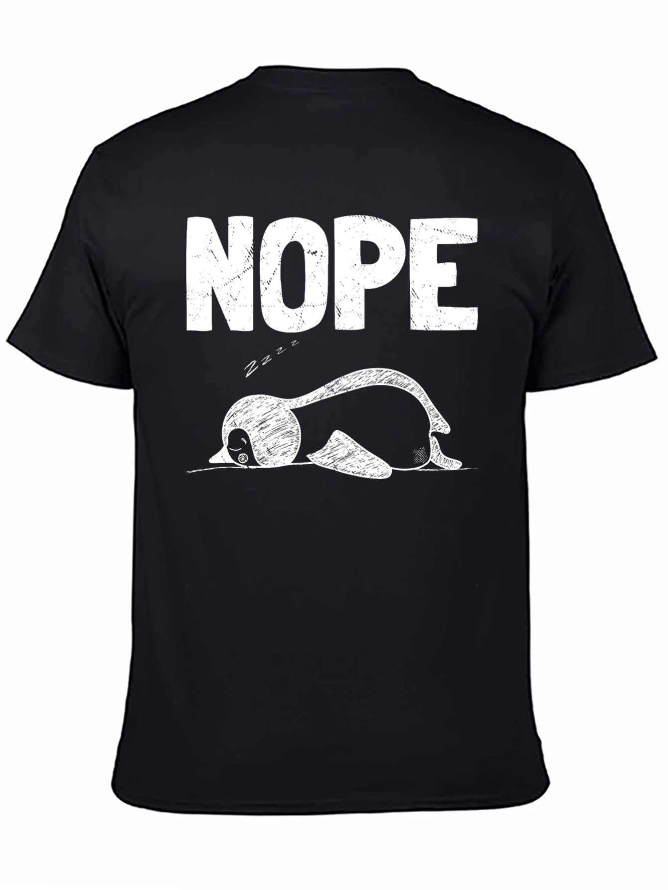 Black Nope Sloth Tee - Relaxed Fit, Comfy Cotton view 4