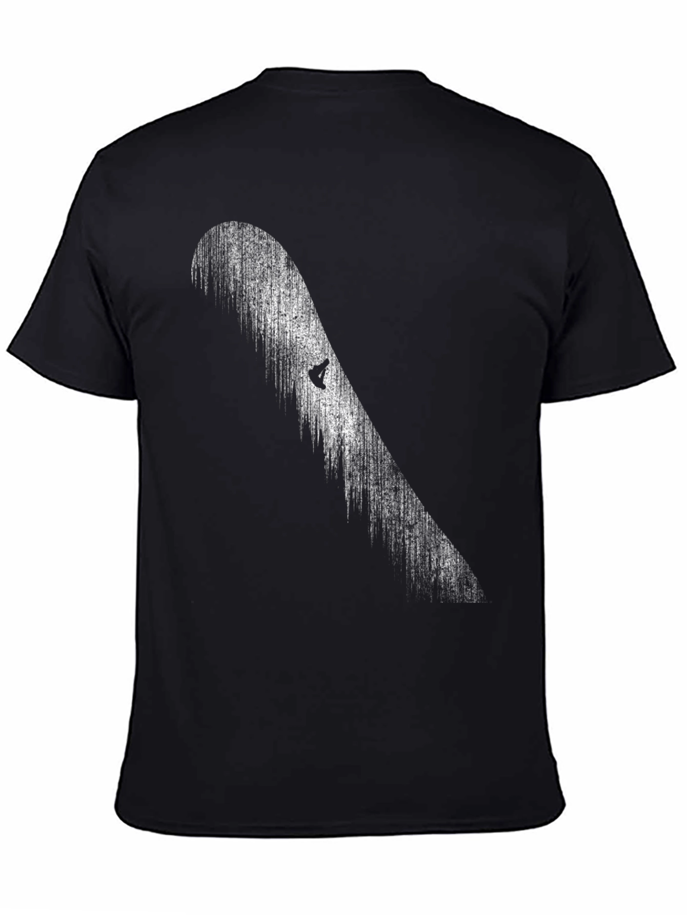 Black Snowboarder Graphic Tee - Black Cotton Blend Shirt view 4