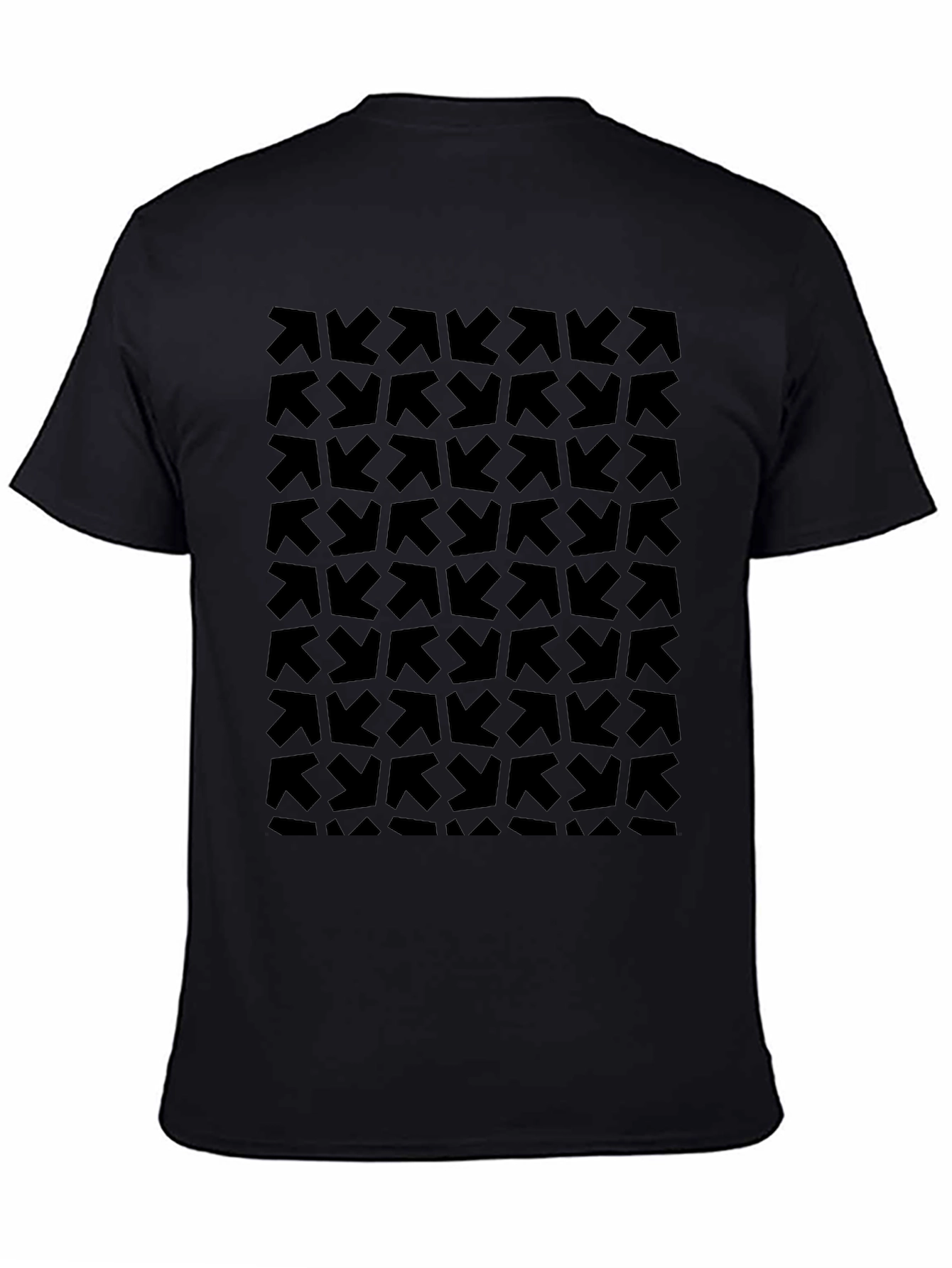 Abstract Arrow Pattern Black T-Shirt - Modern Graphic Tee - 4