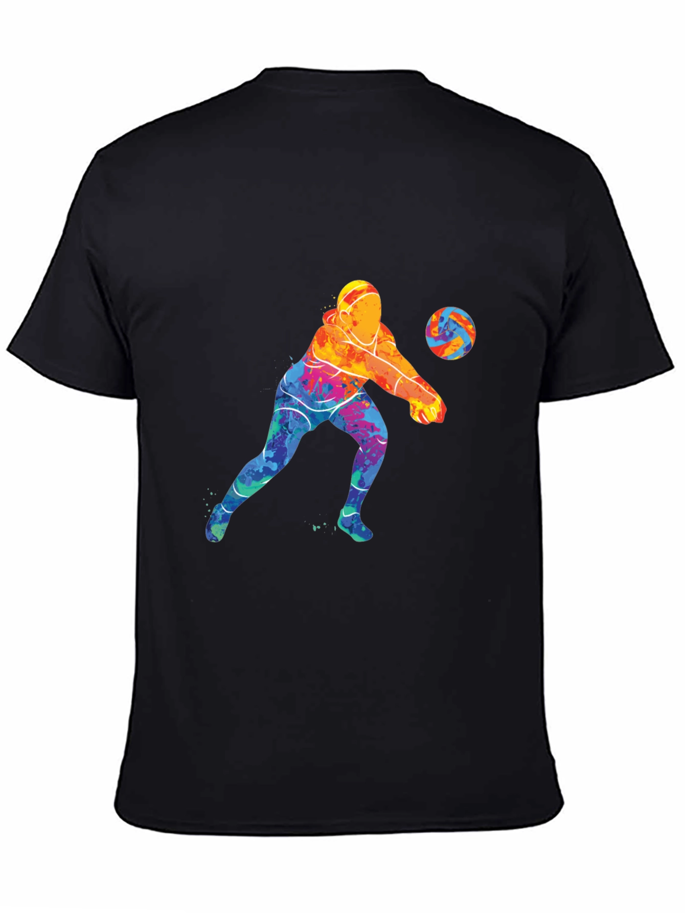 Black Volleyball Player Graphic Tee - Stylish & Comfortable view 4