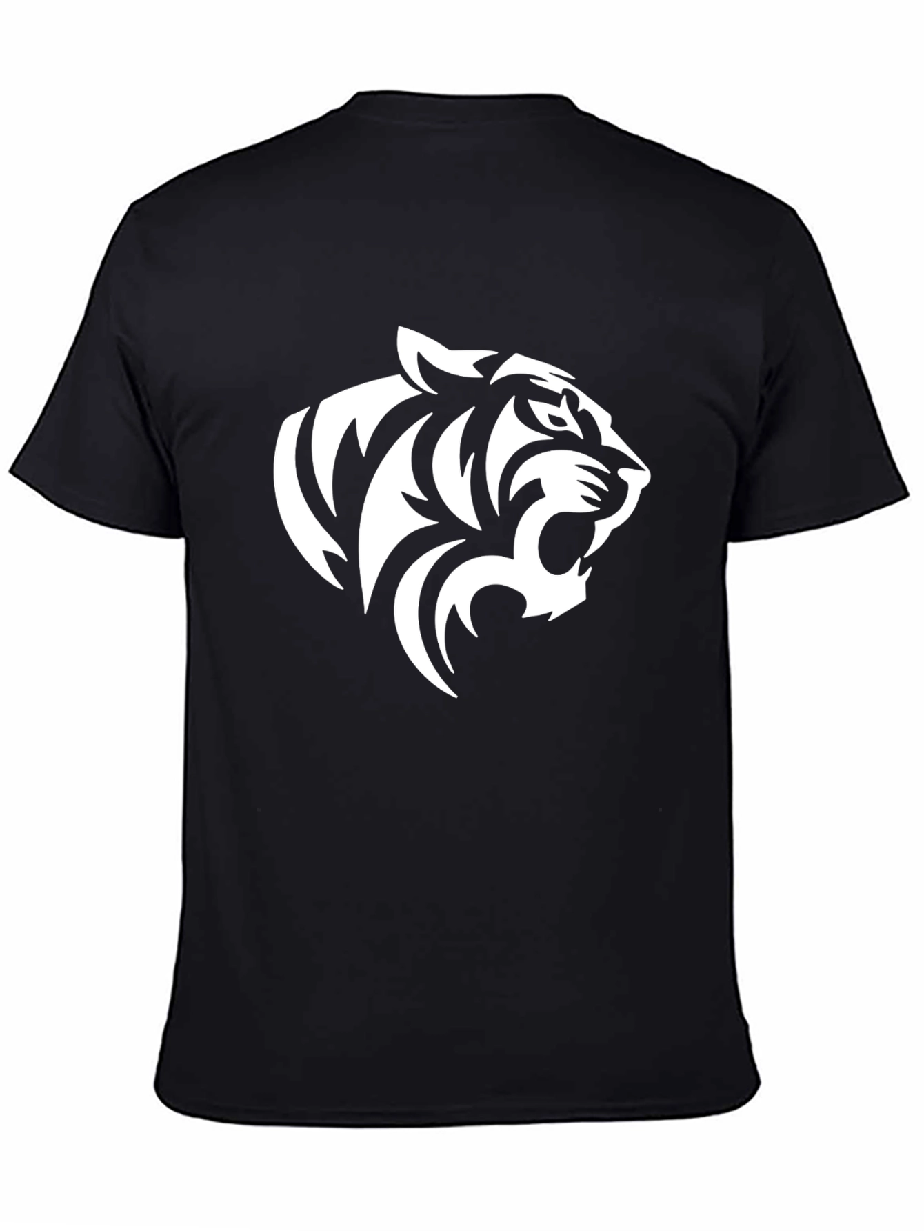 Black Bold Tiger Graphic Tee - Black Cotton Blend Shirt view 4