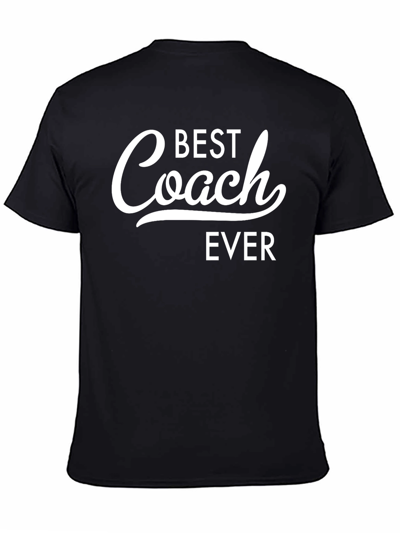 Black Best Coach Ever T-Shirt - Black Cotton Tee view 4