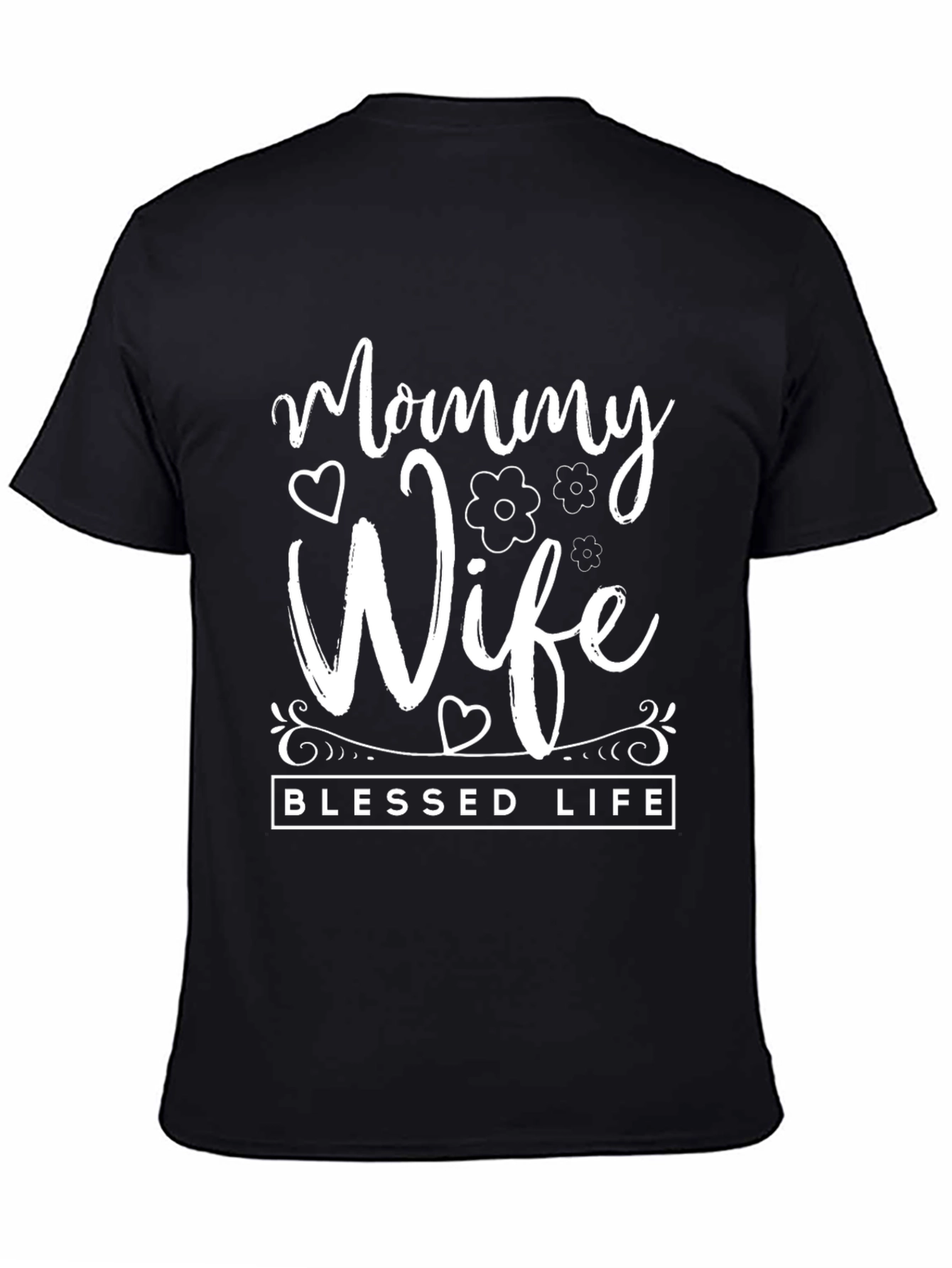 Black Mommy Wife Blessed Life Graphic T-Shirt view 4