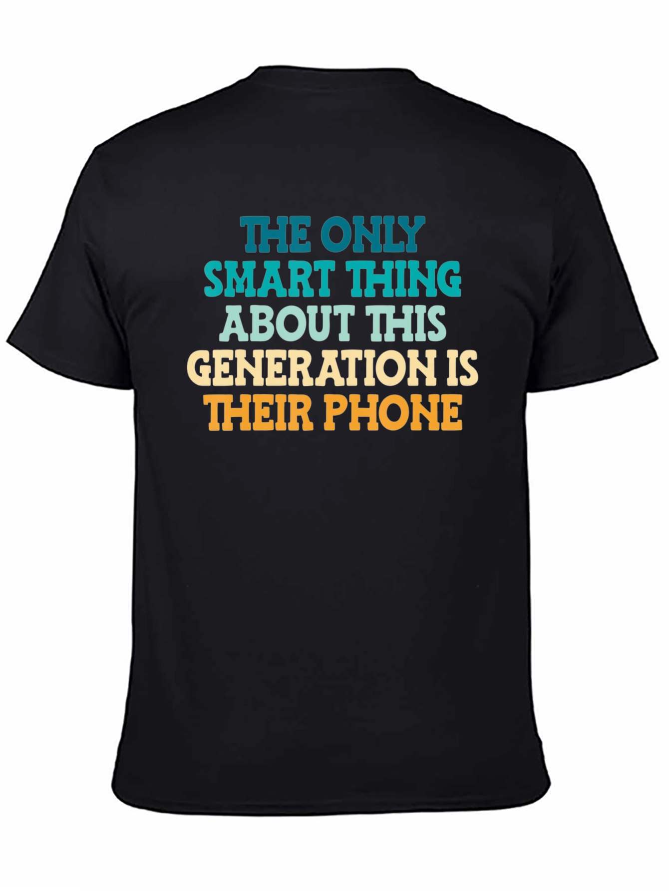 Black Smart Phone Generation Graphic Tee view 4
