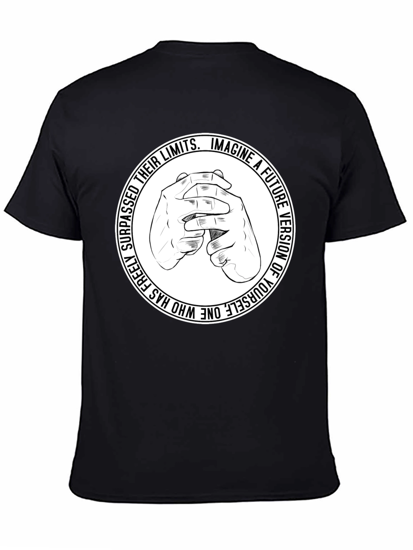 Black Motivational Graphic T-Shirt - Imagine a Future Version view 4
