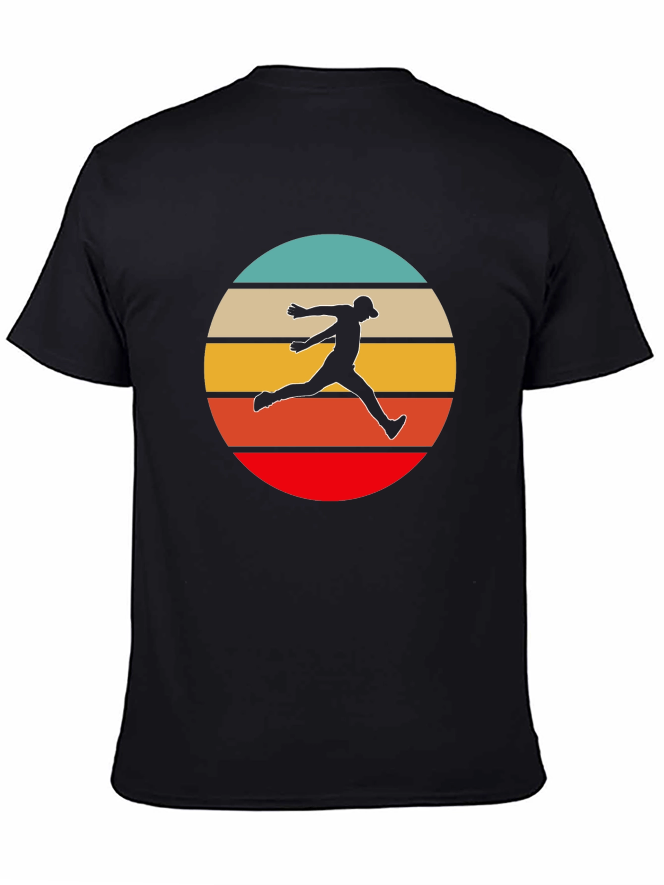 Black Retro Runner T-Shirt - Vintage Style Athletic Tee view 4