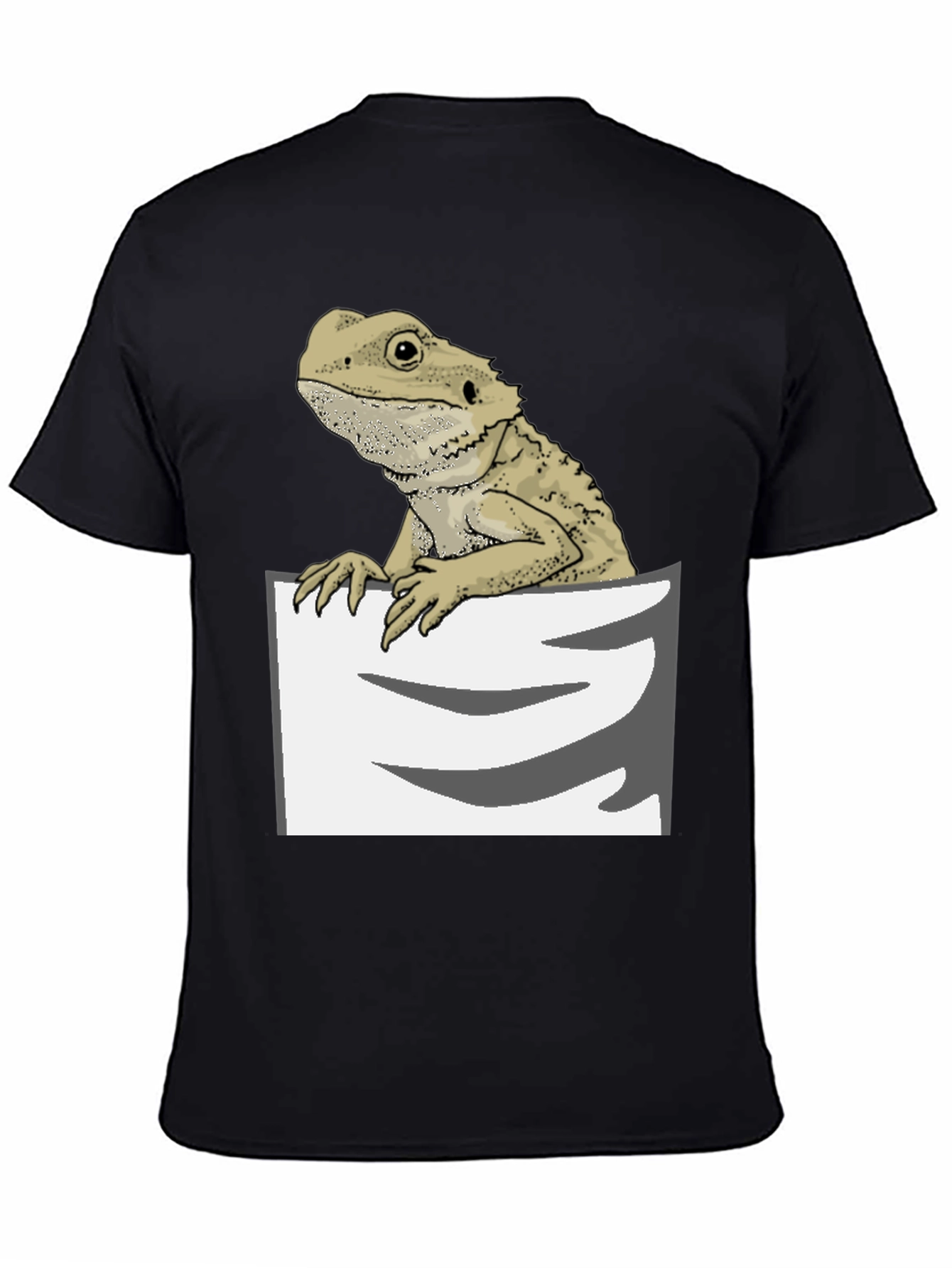 Black Bearded Dragon Pocket T-Shirt - Cool Reptile Lover Tee view 4