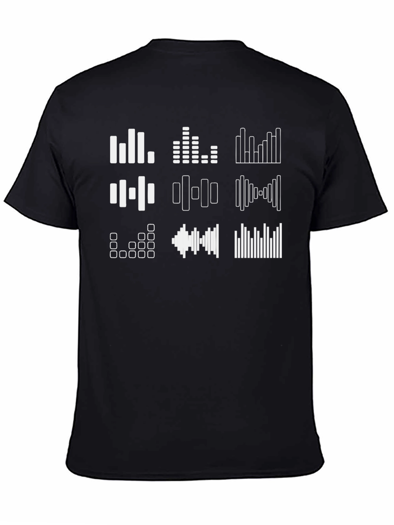 Black Sound Wave Graphic T-Shirt - Black view 4