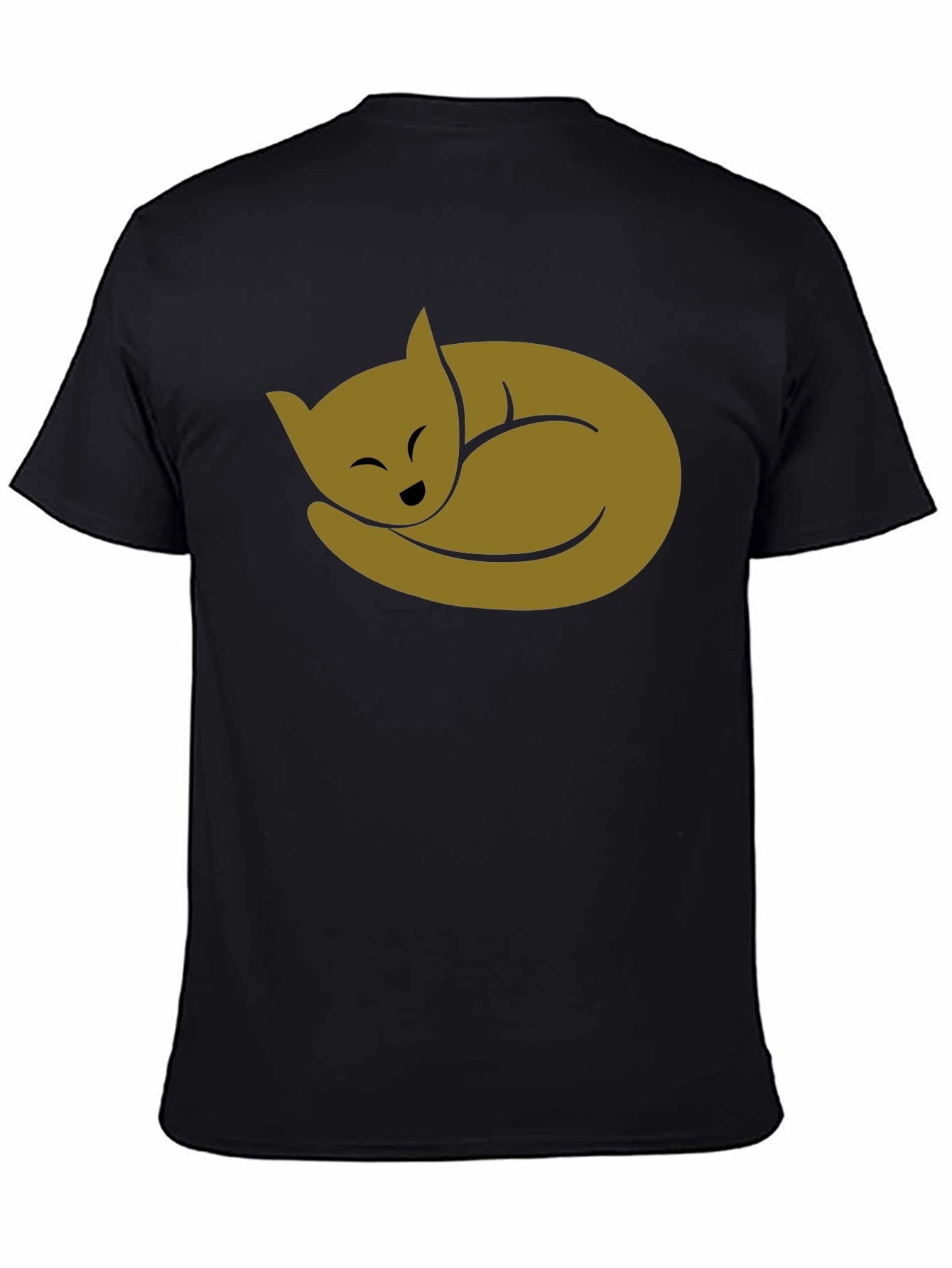 Black Cozy Cat Black T-Shirt - Soft Cotton Blend view 4